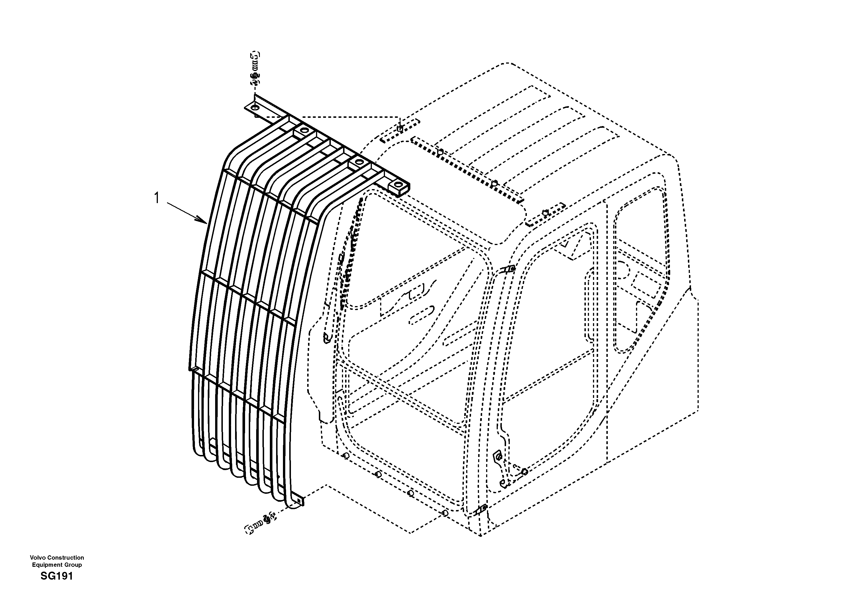 Схема запчастей Volvo EC55 - 40208 Falling object guards EC55 SER NO 3001 -