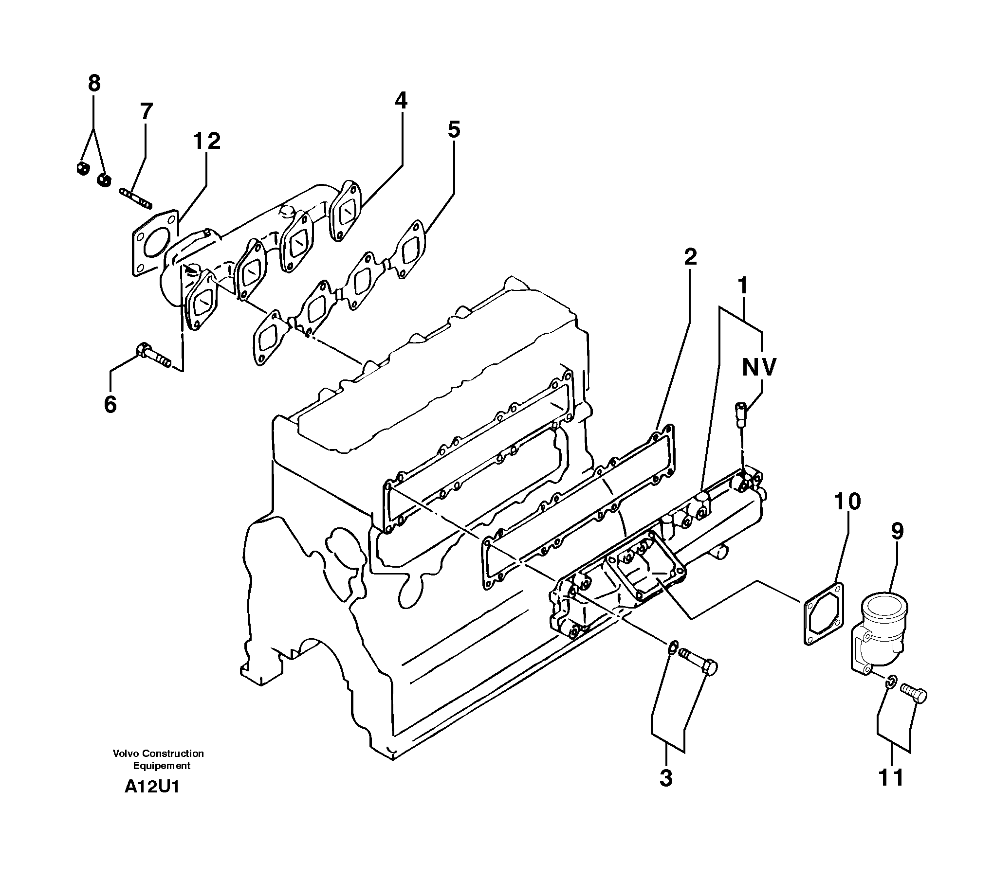 Схема запчастей Volvo EC70 - 101 Exhaust manifold / intake EC70 TYPE 233
