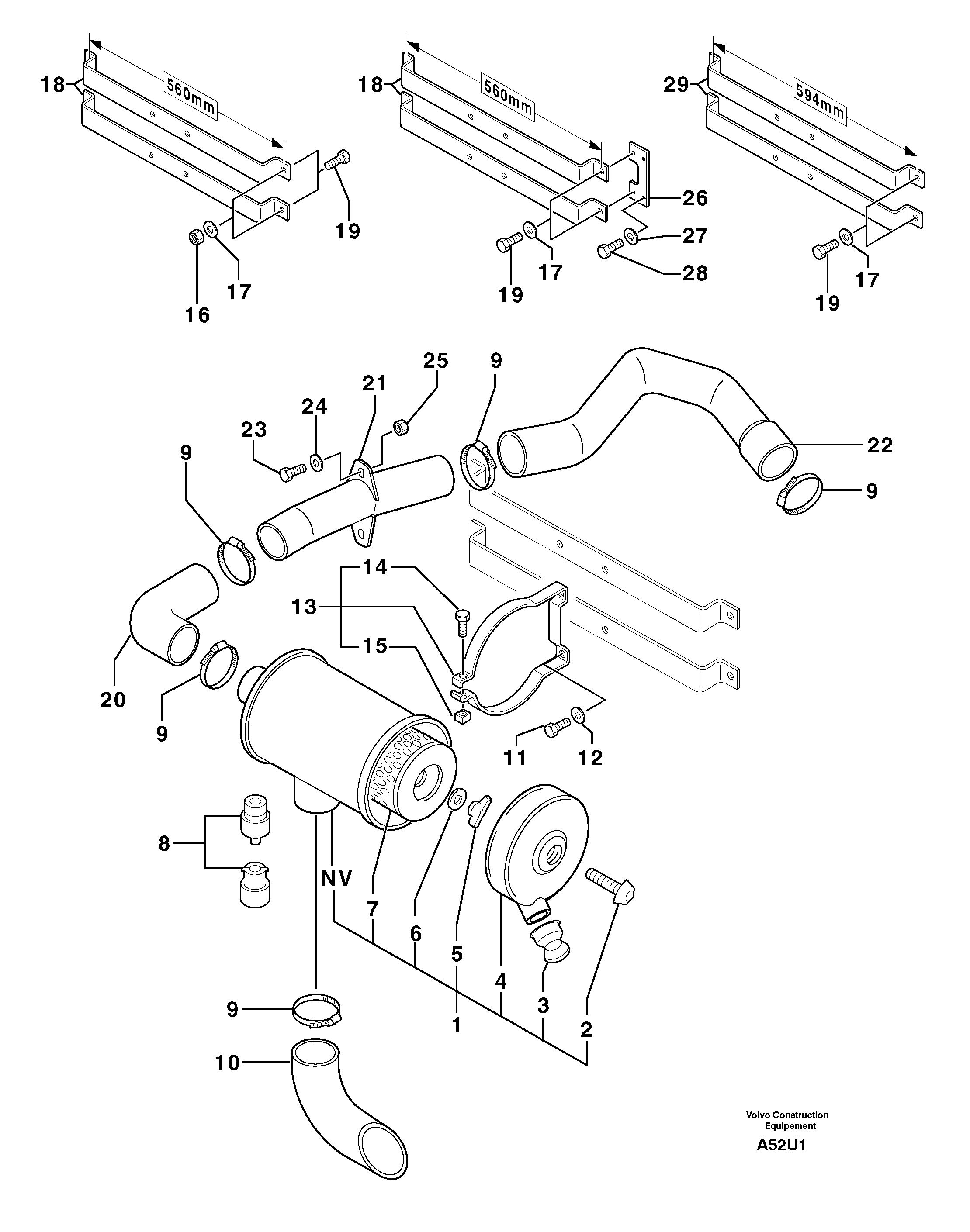 Схема запчастей Volvo EC70 - 103 Фильтр воздушный EC70 TYPE 233