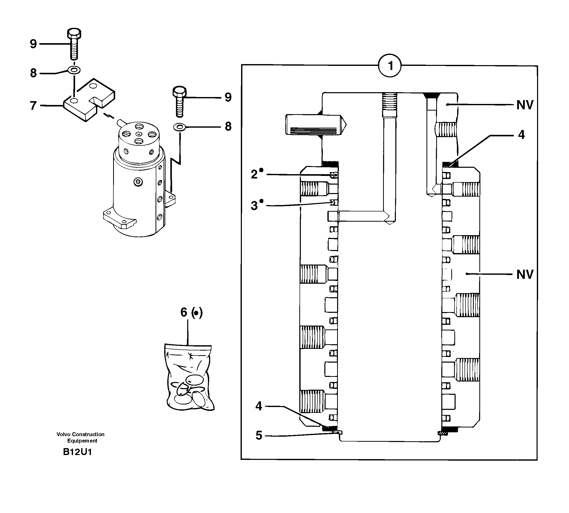 Схема запчастей Volvo EC70 - 1928 Swivel joint EC70 TYPE 233