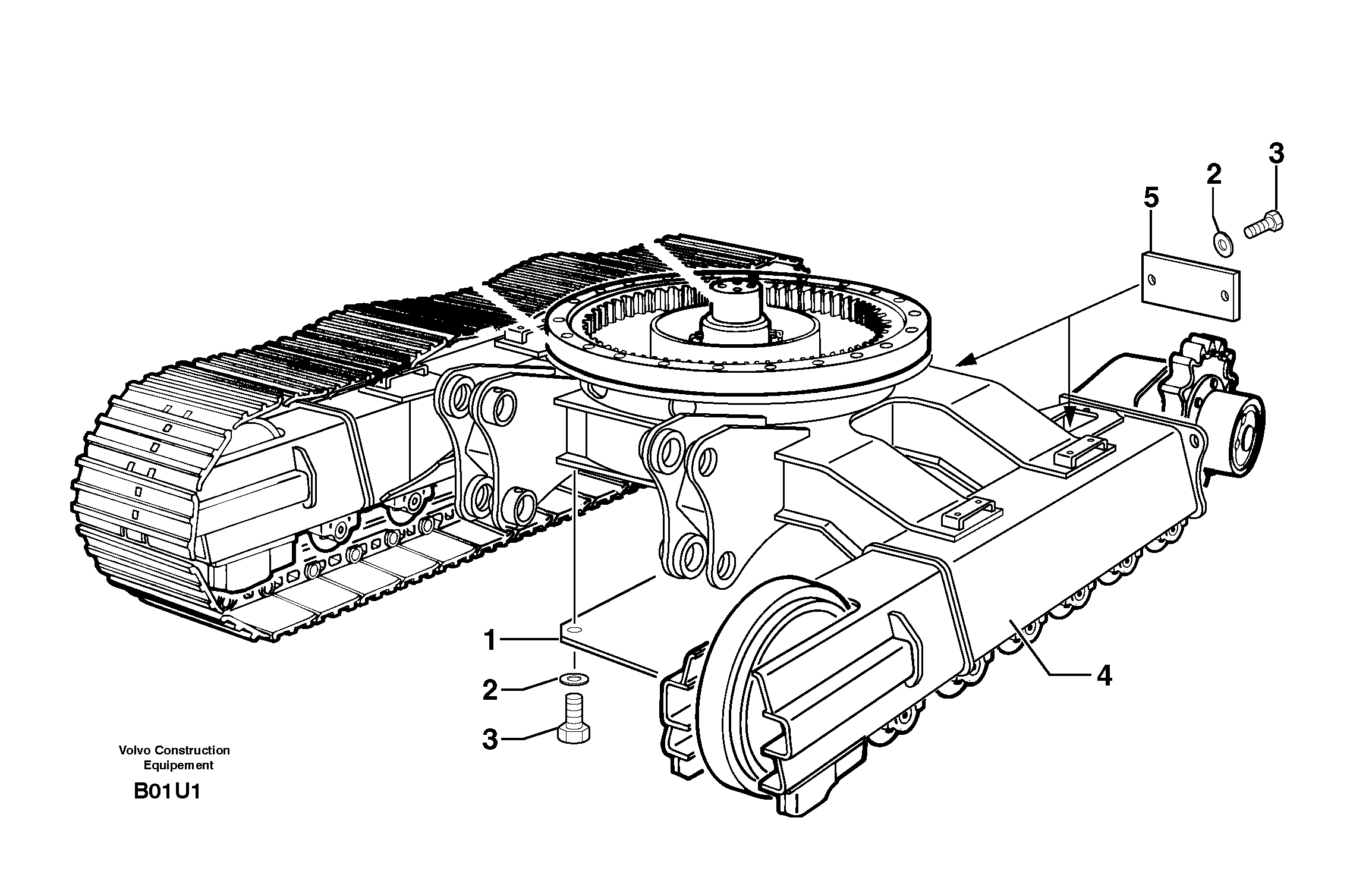 Схема запчастей Volvo EC70 - 1930 Lower frame EC70 TYPE 233