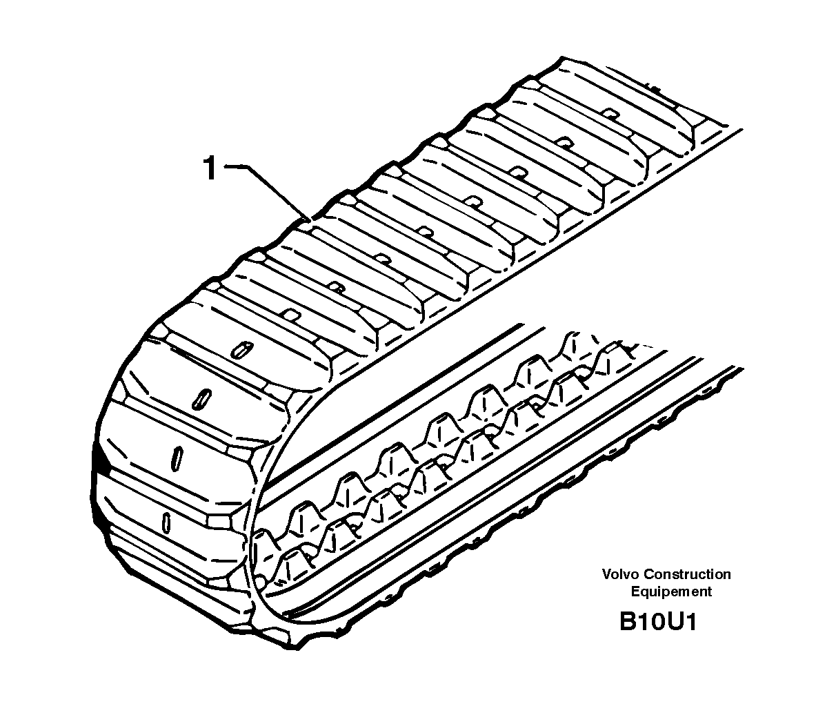 Схема запчастей Volvo EC70 - 1941 Гусеничные цепи (гусеницы) резиновые EC70 TYPE 233
