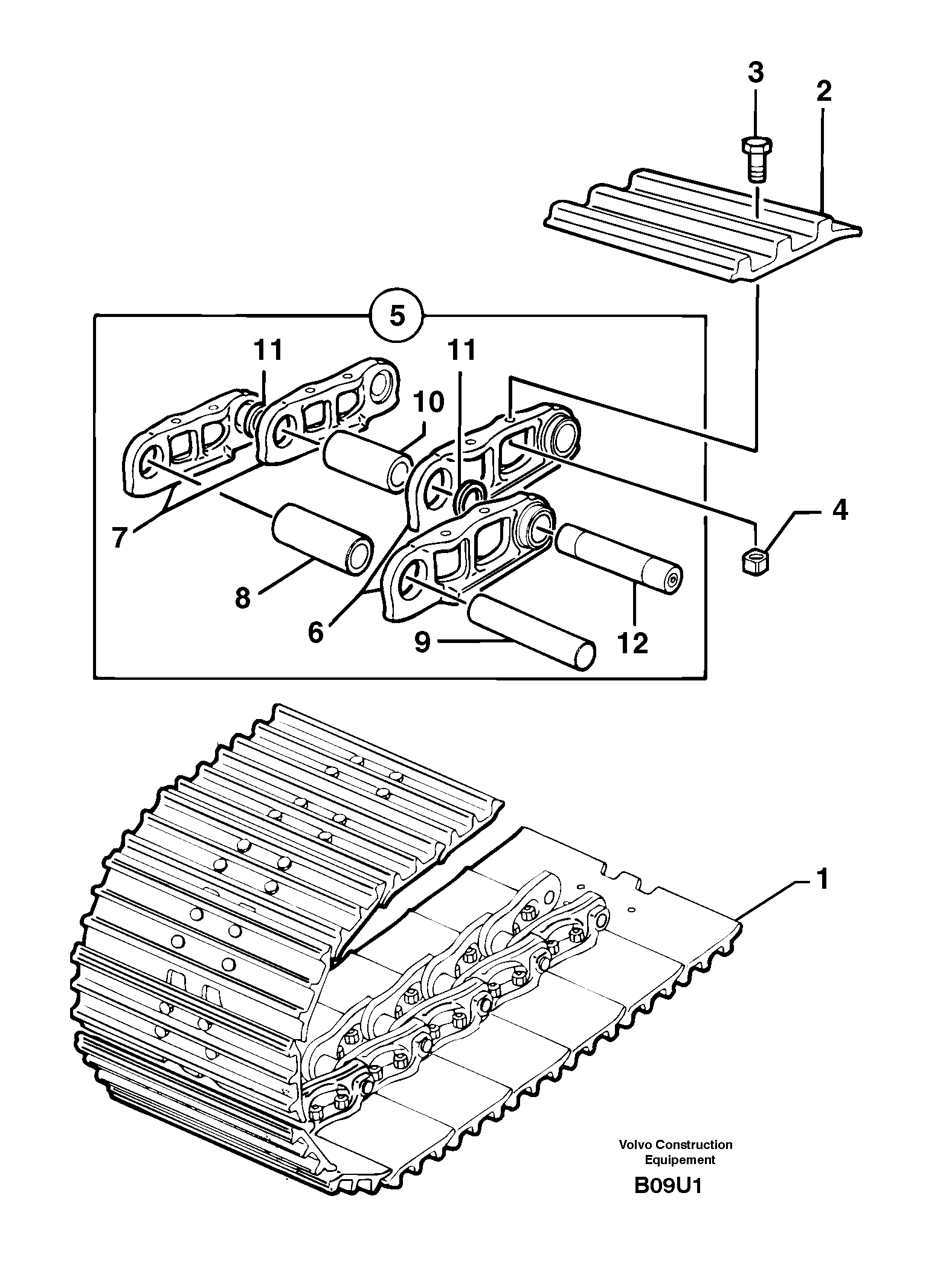 Схема запчастей Volvo EC70 - 40780 Steel tracks EC70 TYPE 233