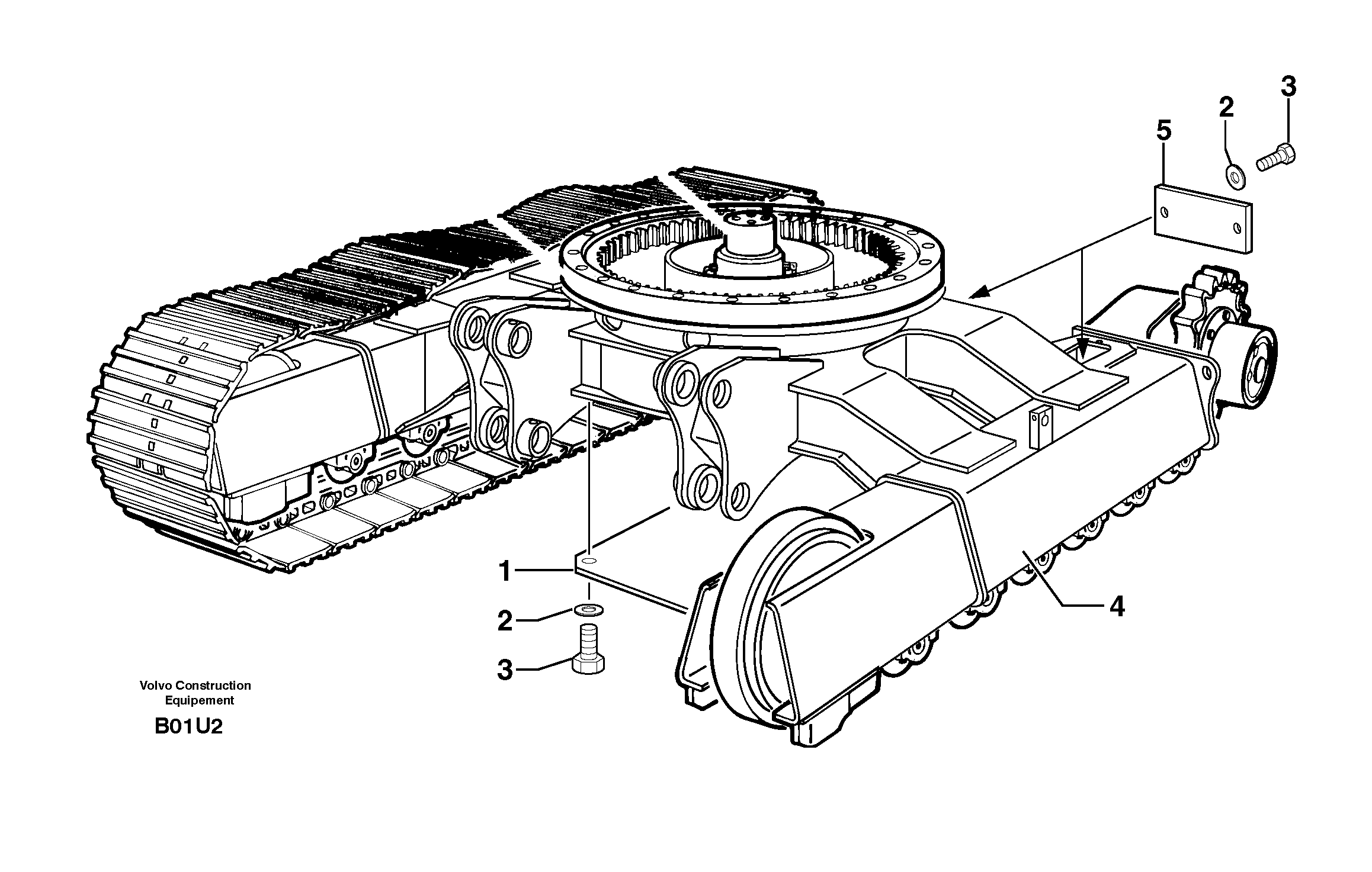 Схема запчастей Volvo EC70 - 3297 Lower frame EC70VV TYPE 233