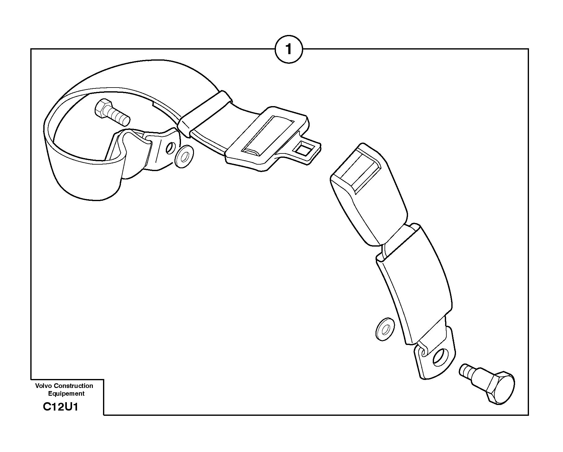 Схема запчастей Volvo EC70 - 1834 Safety belt EC70 TYPE 233