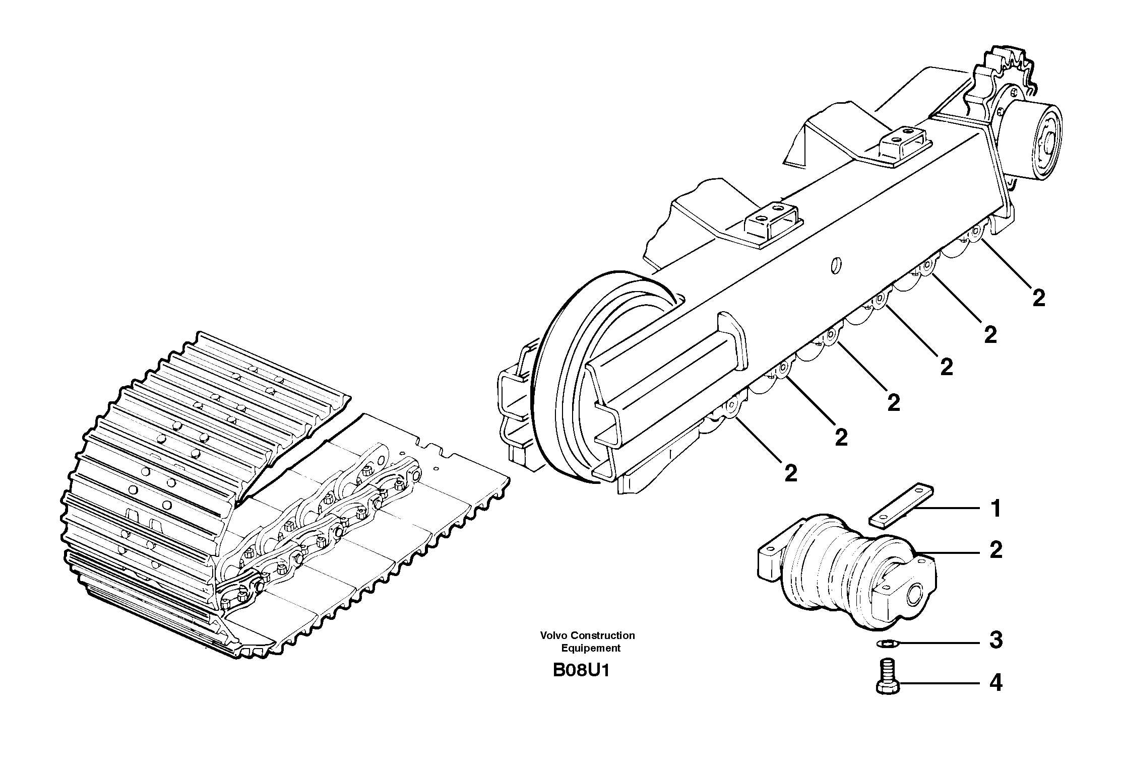 Схема запчастей Volvo EC70 - 3304 Track rollers ( steel tracks ) EC70VV TYPE 233