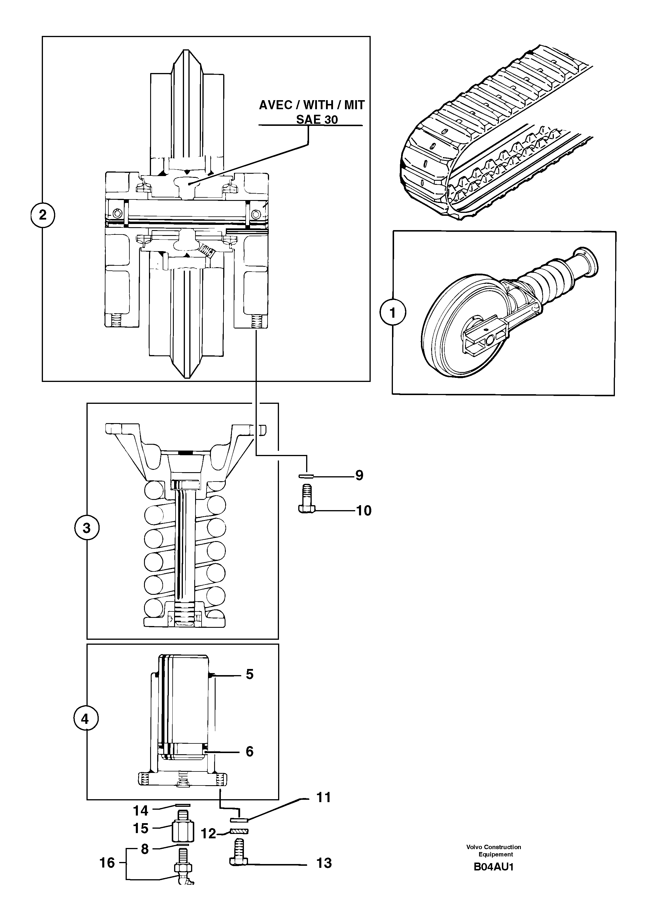 Схема запчастей Volvo EC70 - 388 Track tensioning ( rubber tracks ) EC70VV TYPE 233