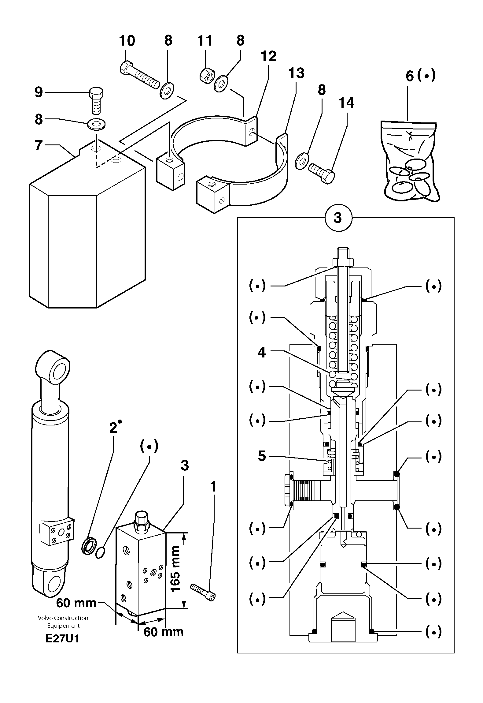 Схема запчастей Volvo EC70 - 2614 Safety valve ( boom cylinder ) EC70 TYPE 233