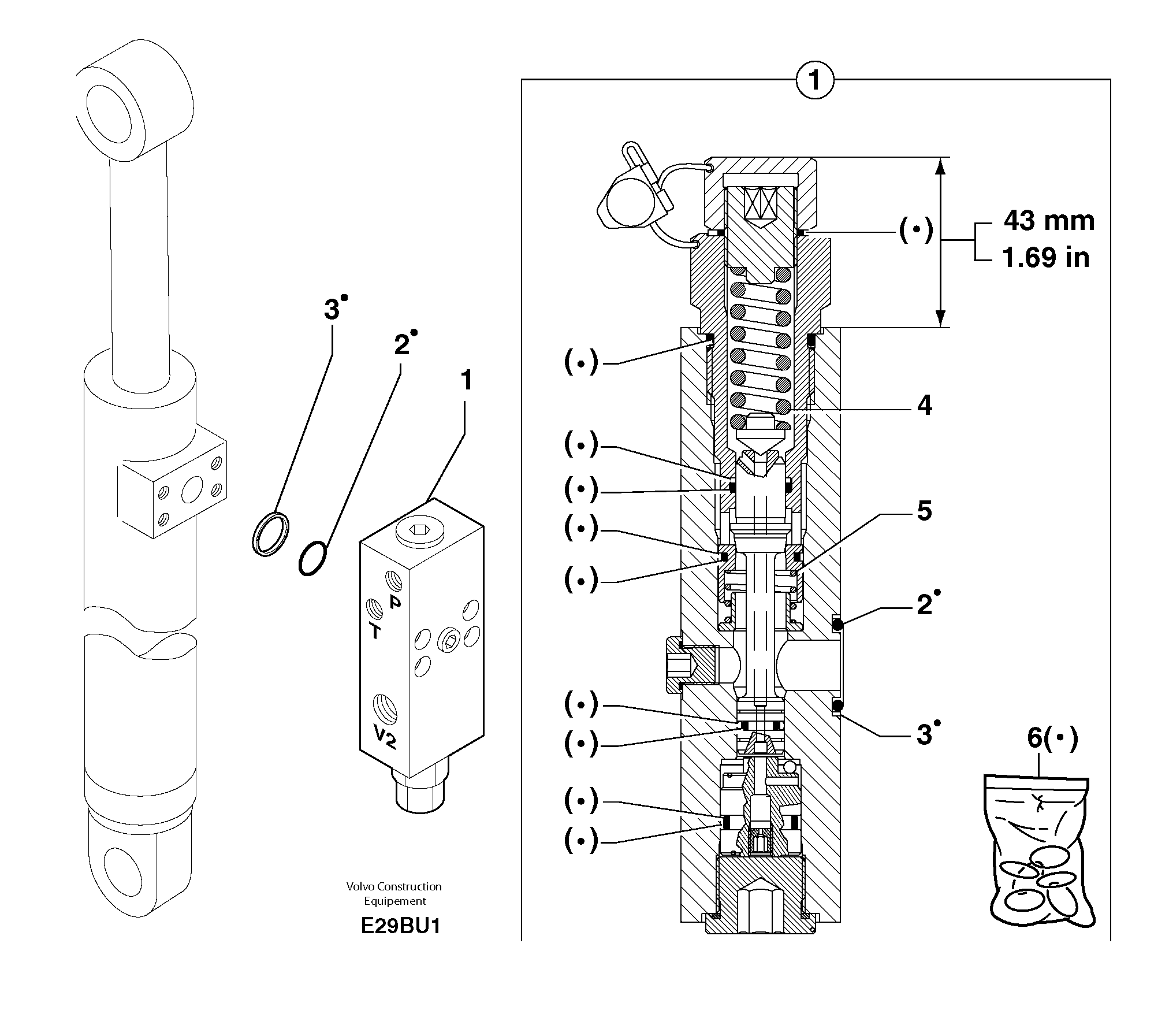 Схема запчастей Volvo EC70 - 2620 Safety valve ( dipper arm cylinder ) EC70 TYPE 233
