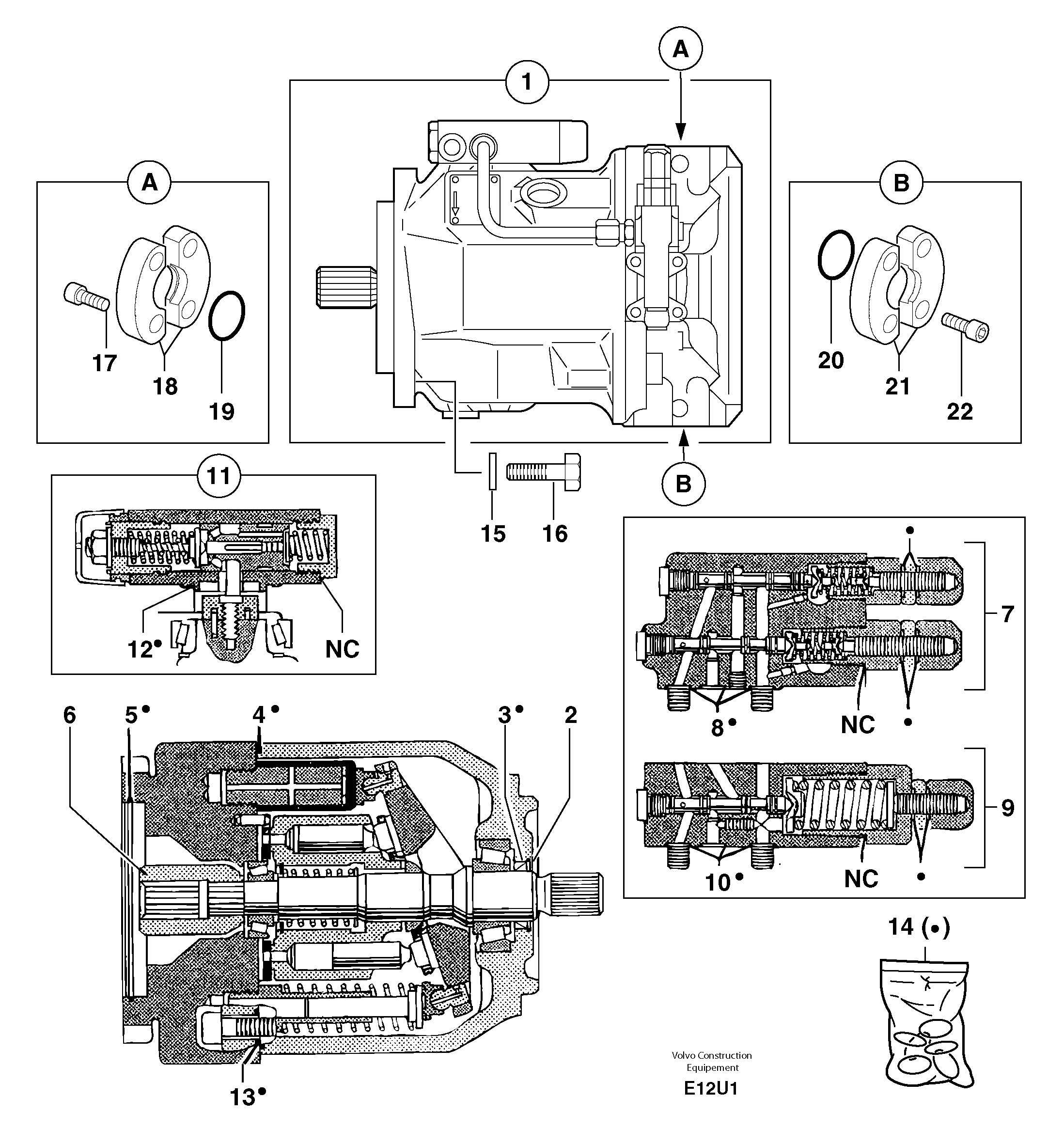 Схема запчастей Volvo EC70 - 51142 Гидронасос (основной насос) EC70 TYPE 233
