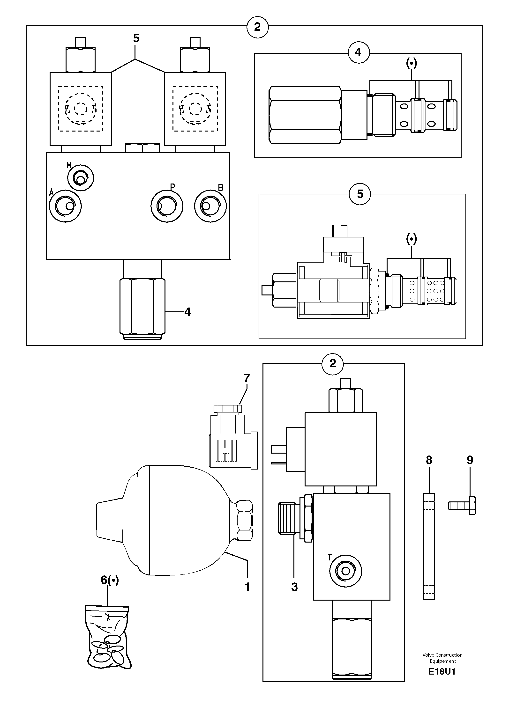 Схема запчастей Volvo EC70 - 19573 Accumulator / electrovalve EC70 TYPE 233