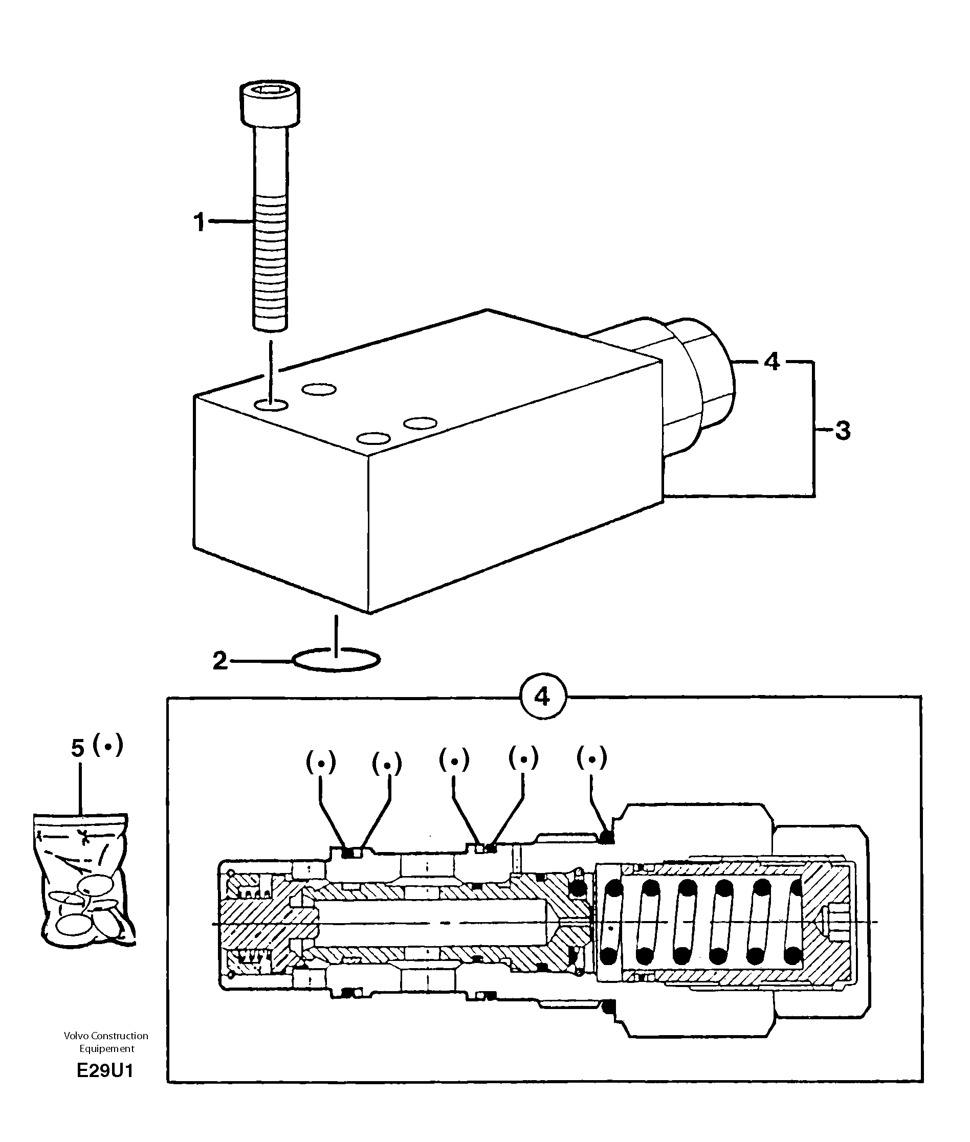 Схема запчастей Volvo EC70 - 2812 Safety valve ( dipper arm cylinder ) EC70VV TYPE 233