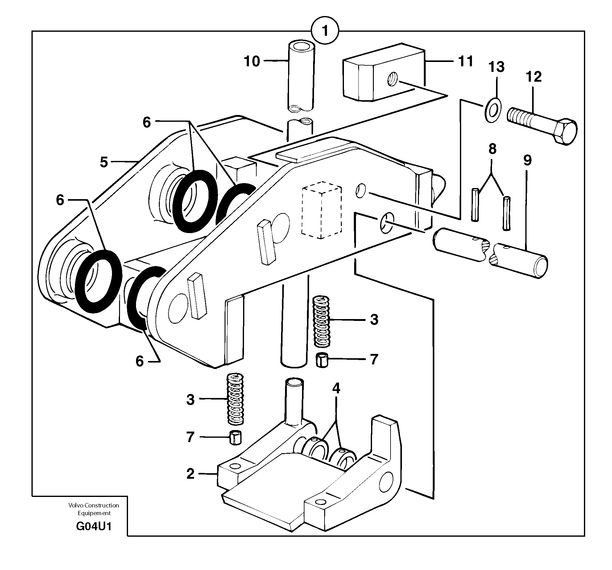 Схема запчастей Volvo EC70 - 106897 Tool holder / mechanical control EC70 TYPE 233