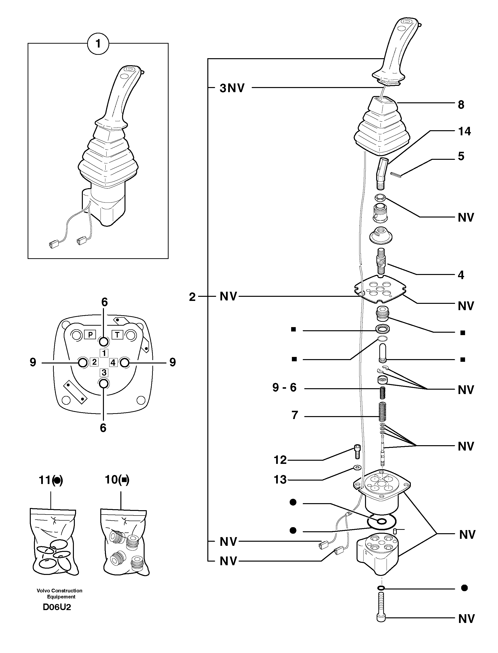 Схема запчастей Volvo EC70 - 2507 Control lever : boom / bucket ( right ) EC70VV TYPE 233