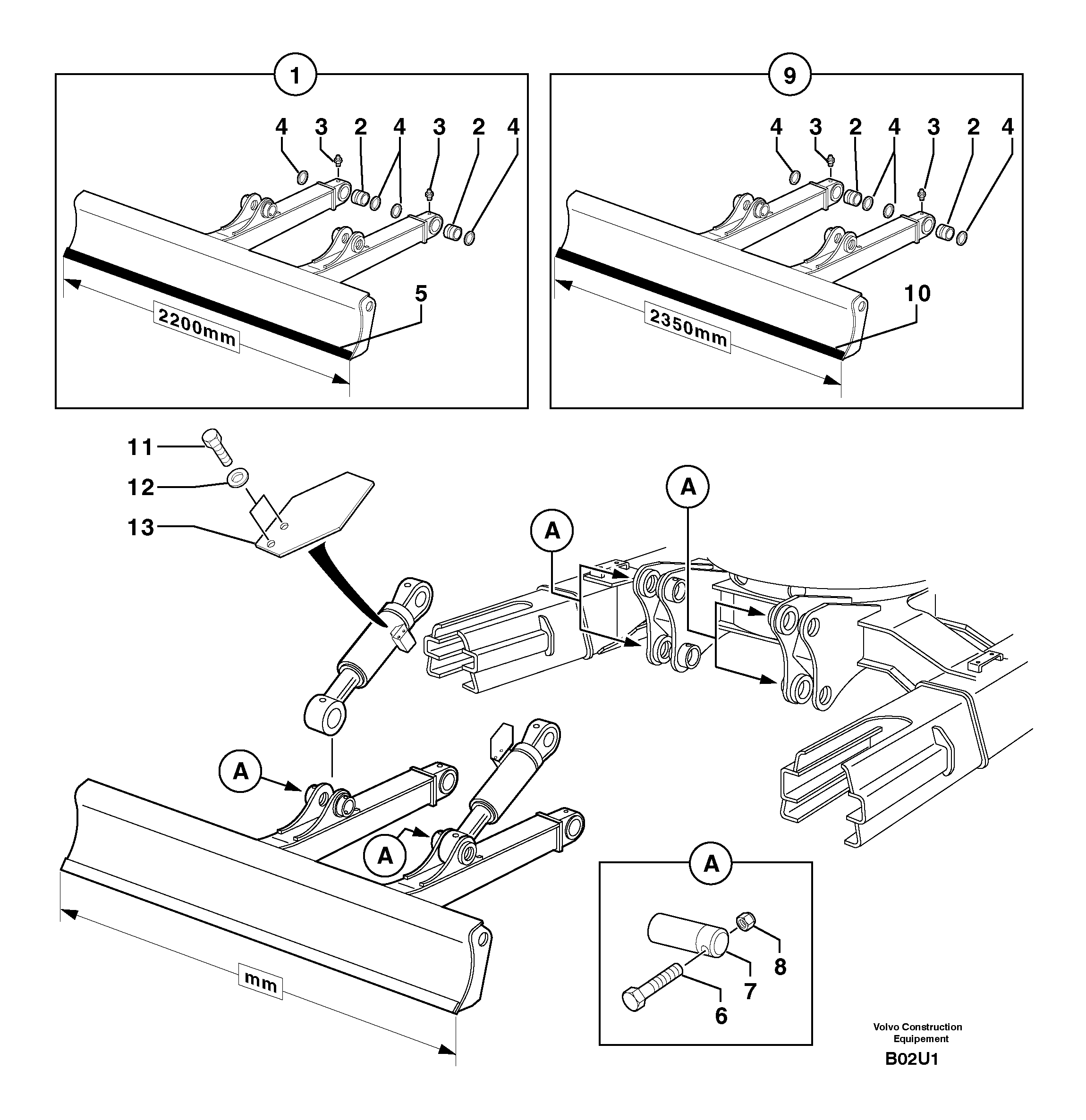 Схема запчастей Volvo EC70 - 2726 Лезвие отвала (аутригера) EC70 TYPE 233