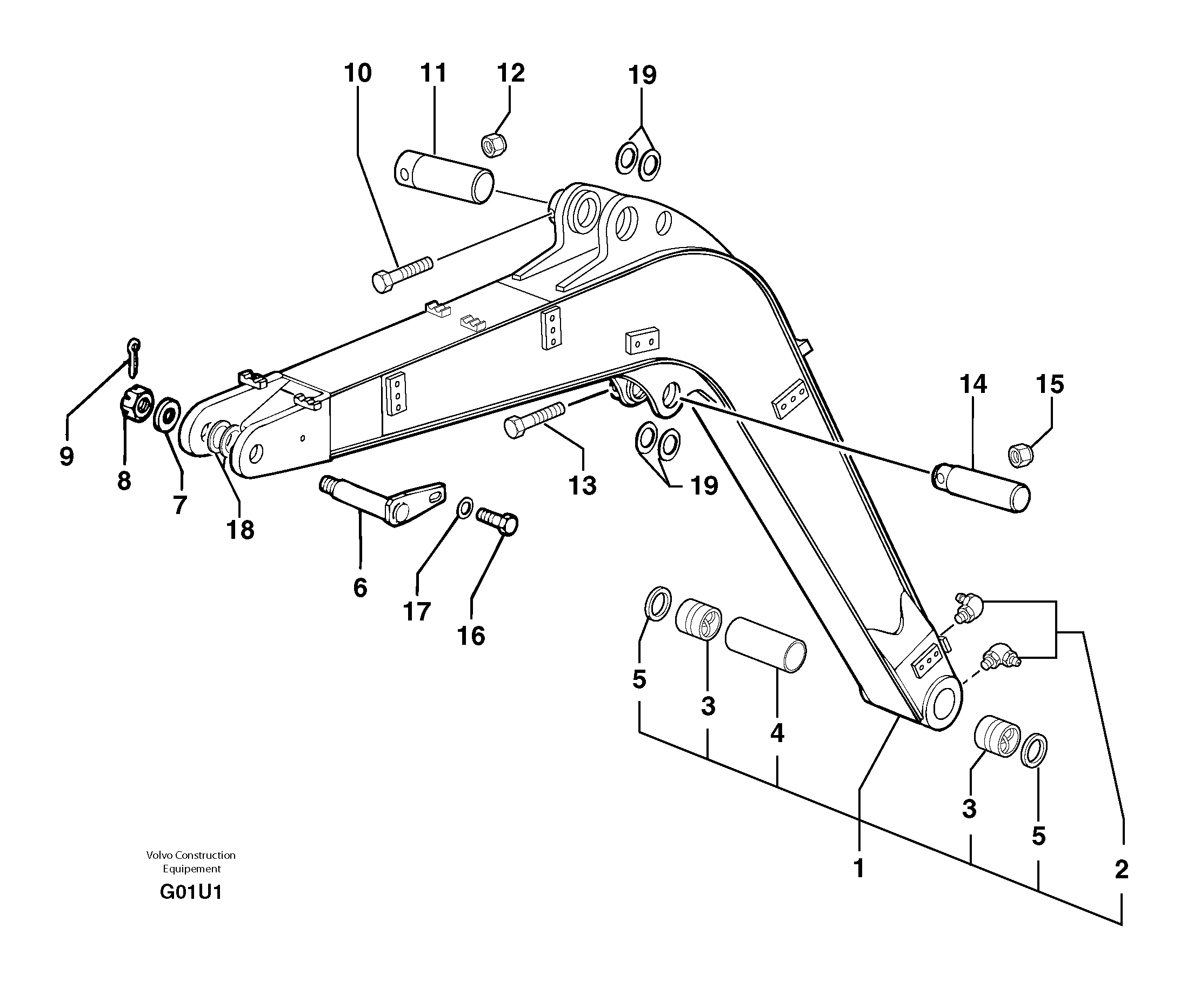 Схема запчастей Volvo EC70 - 2730 Стрела EC70 TYPE 233