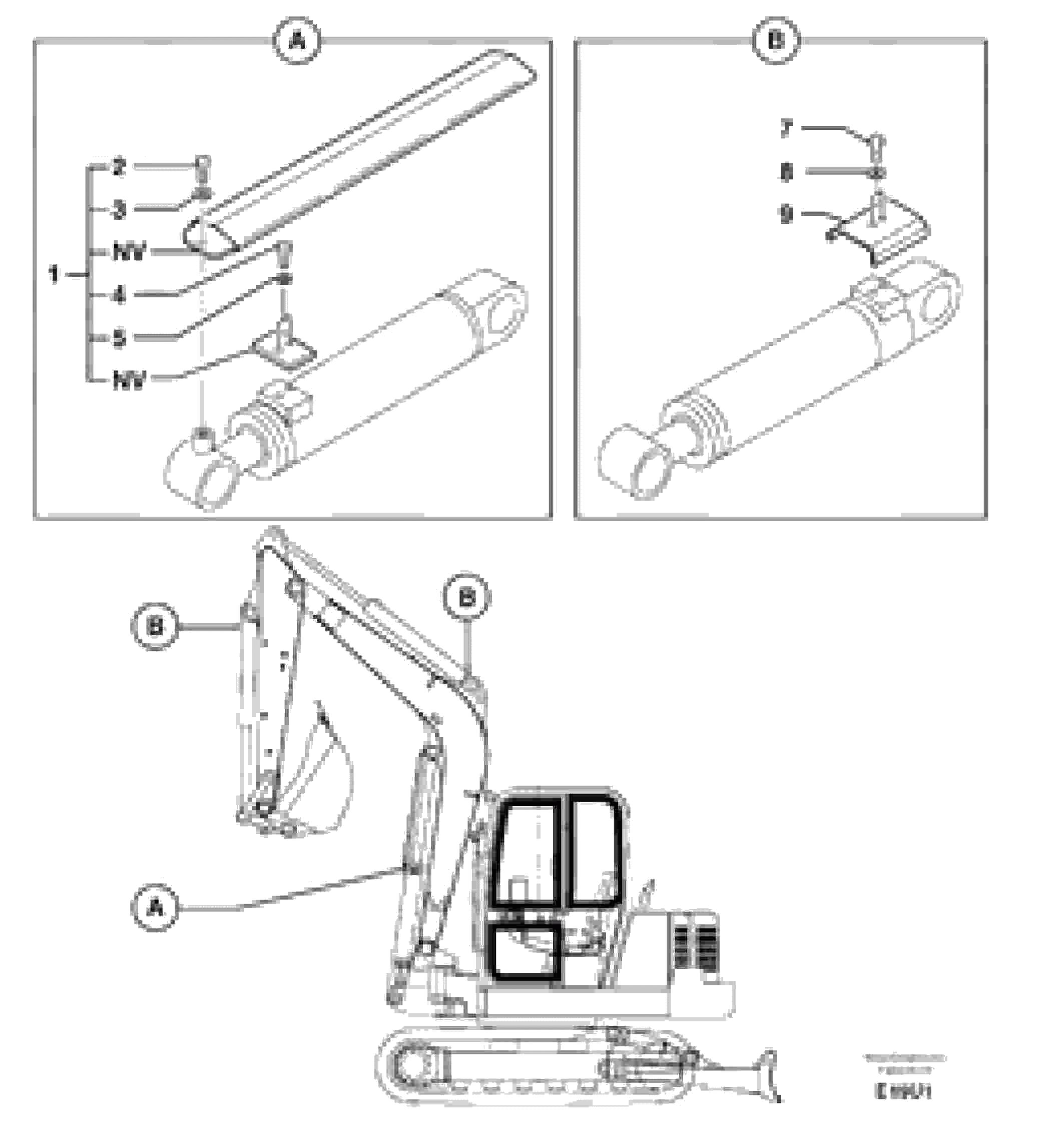 Схема запчастей Volvo EC70 - 2736 Cylinder rod protection EC70 TYPE 233