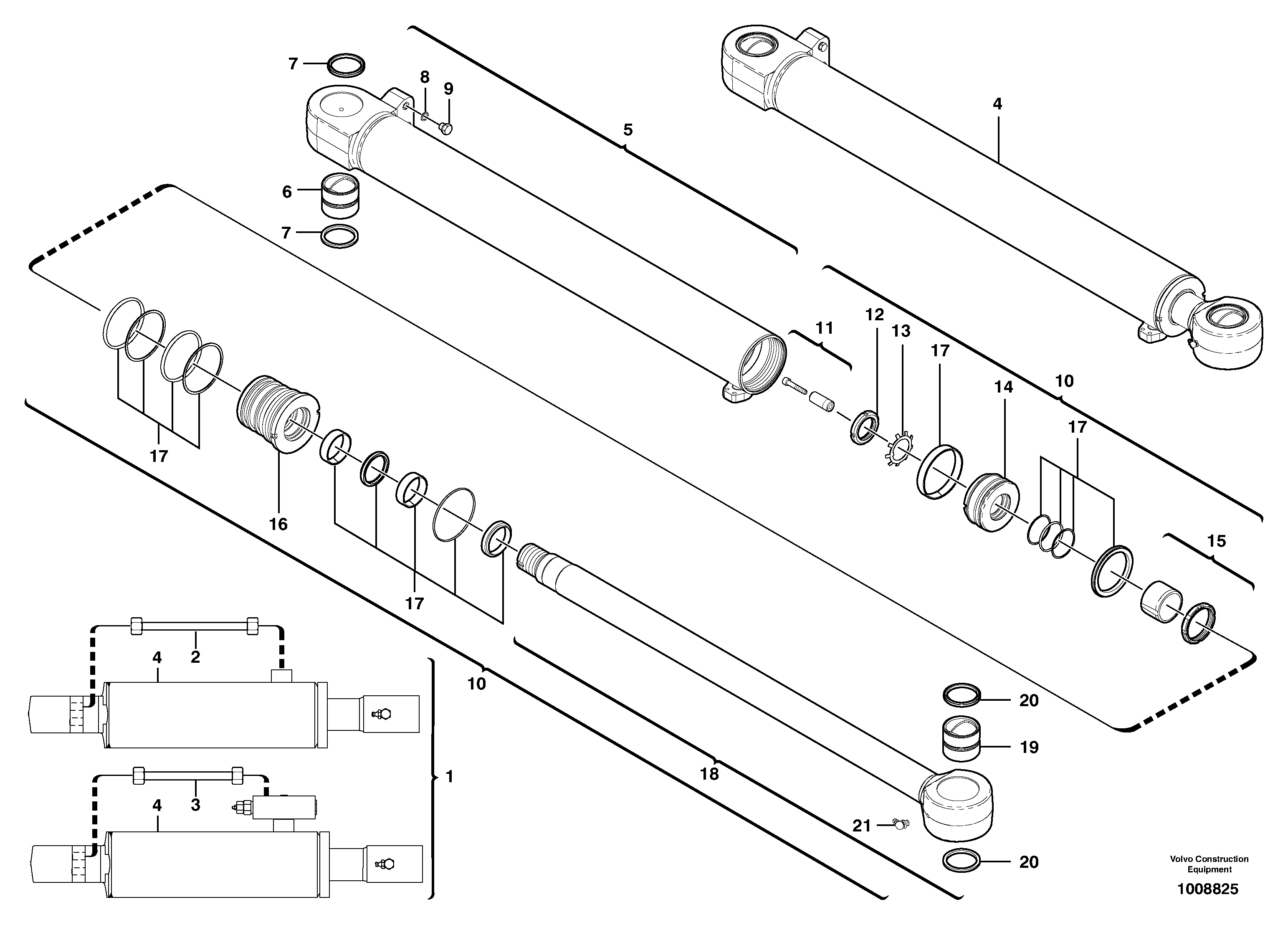 Схема запчастей Volvo EC70 - 2739 Dipper arm cylinder EC70 TYPE 233