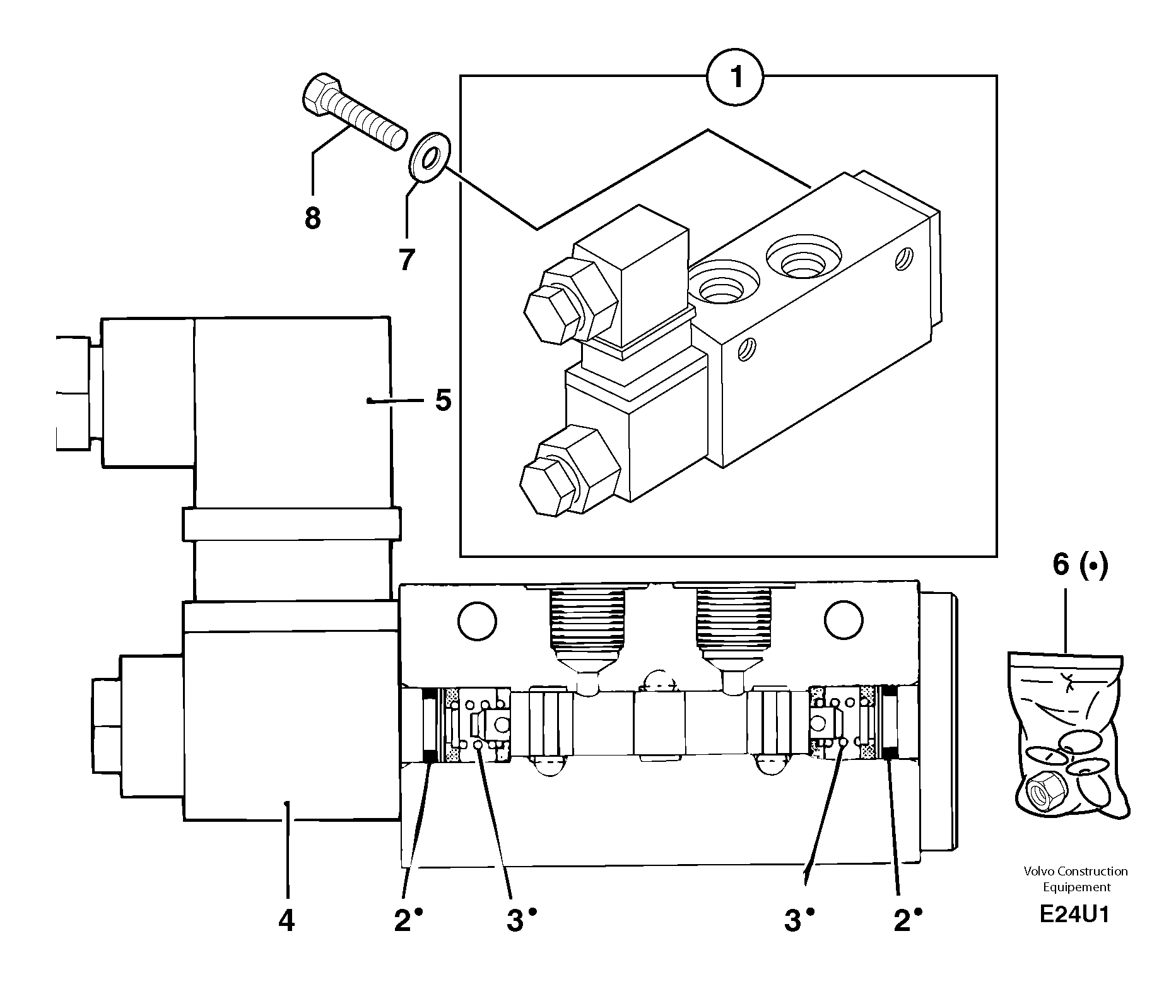 Схема запчастей Volvo EC70 - 3145 Electrovalve (quickfit ) EC70VV TYPE 233