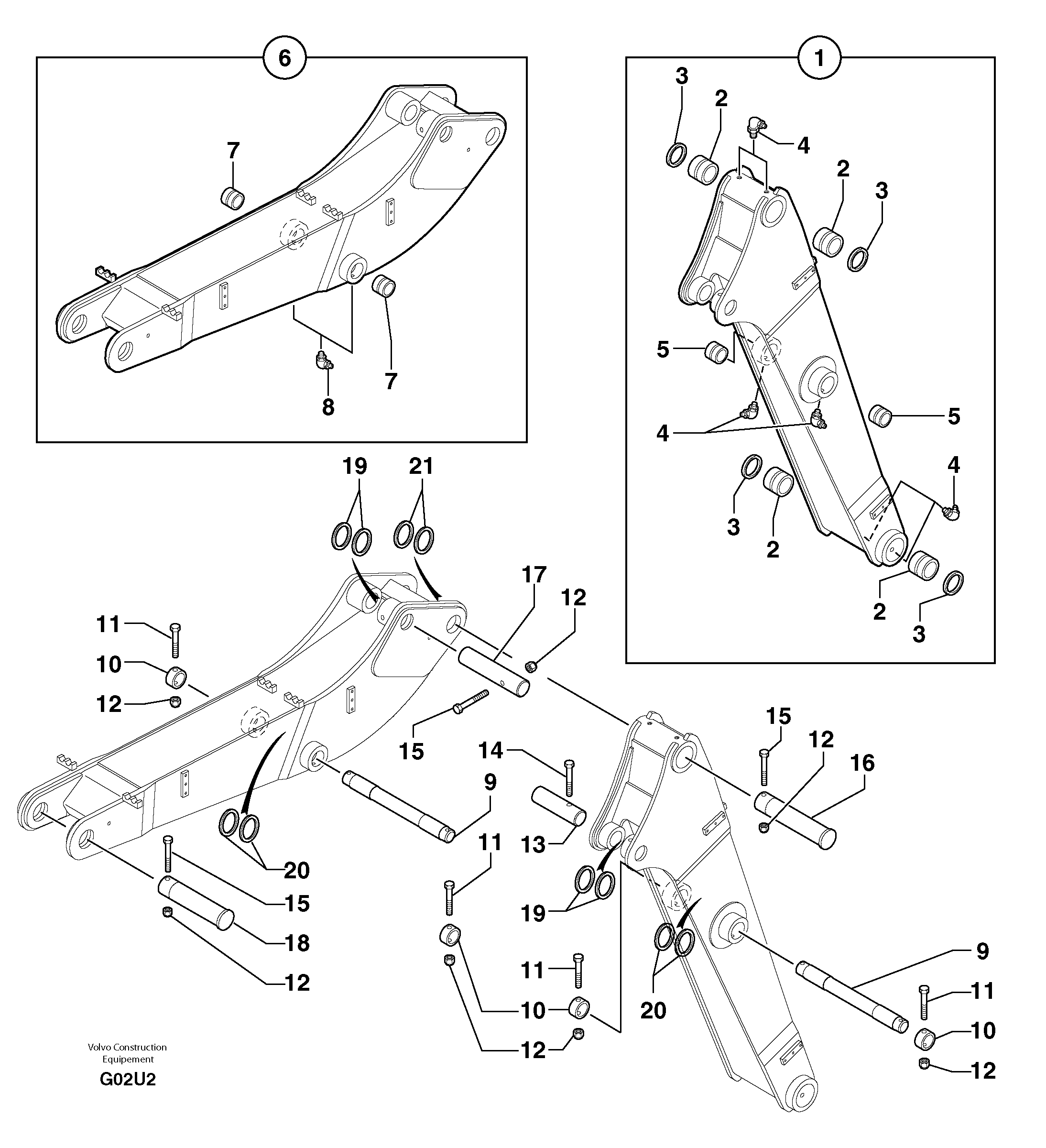Схема запчастей Volvo EC70 - 3210 Boom / intermediate boom EC70VV TYPE 233