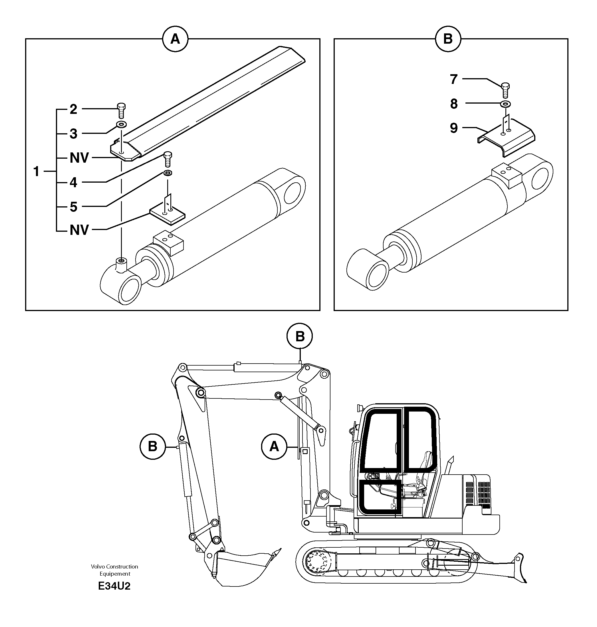 Схема запчастей Volvo EC70 - 3222 Cylinder rod protection EC70VV TYPE 233
