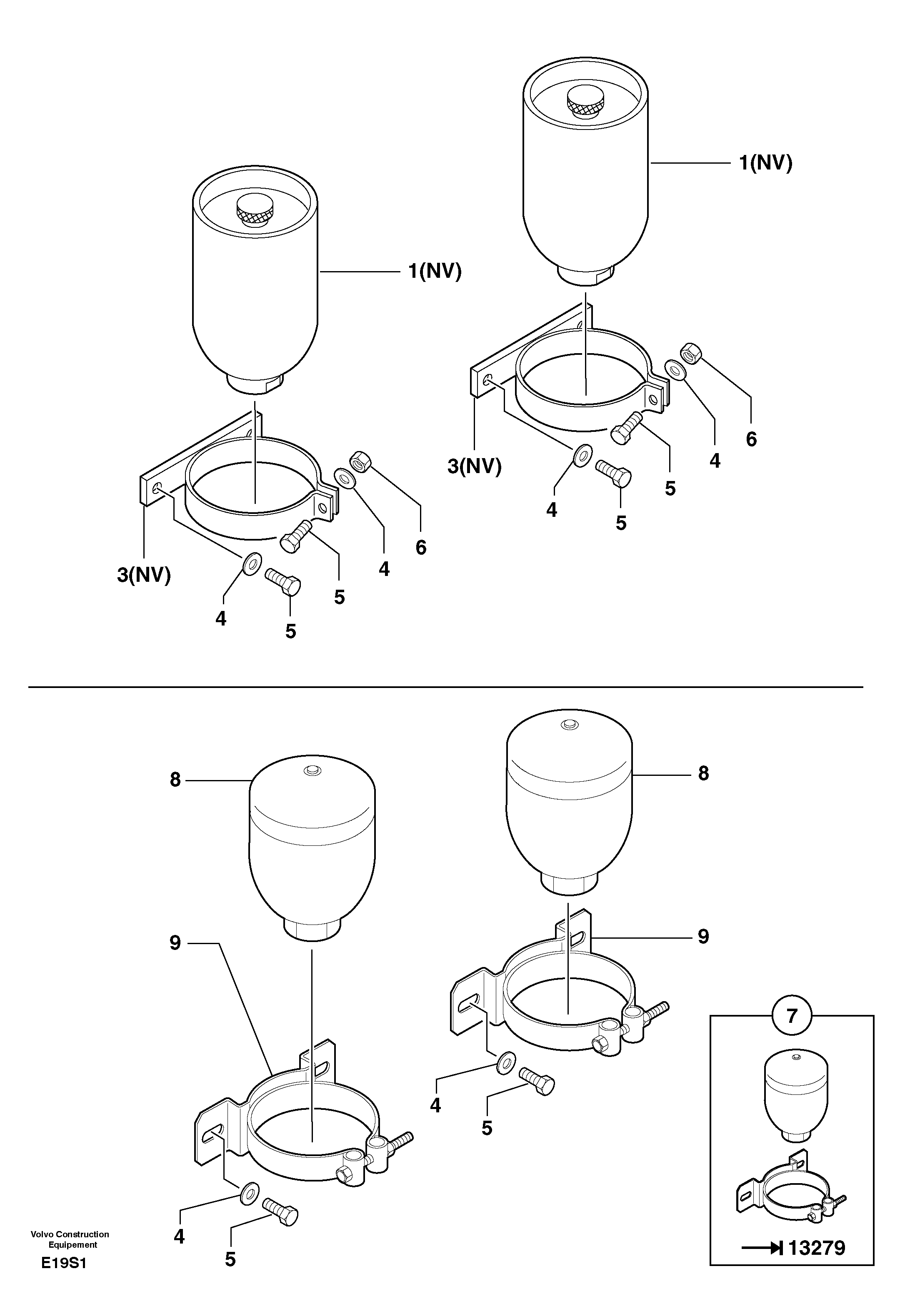 Схема запчастей Volvo EW50 - 13873 Гидроаккумулятор EW50 TYPE 256
