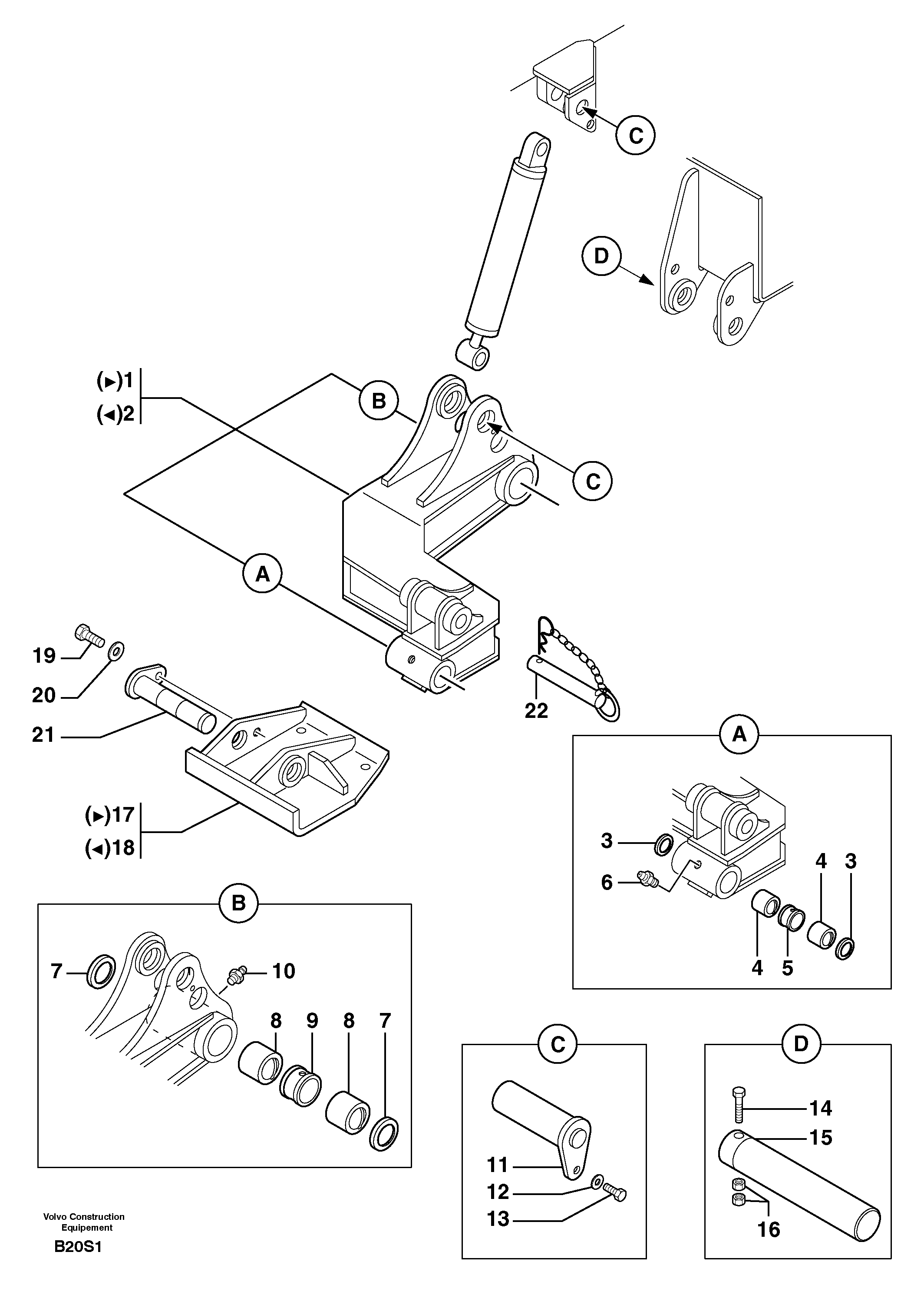 Схема запчастей Volvo EW50 - 105138 Stabiliser EW50 TYPE 256