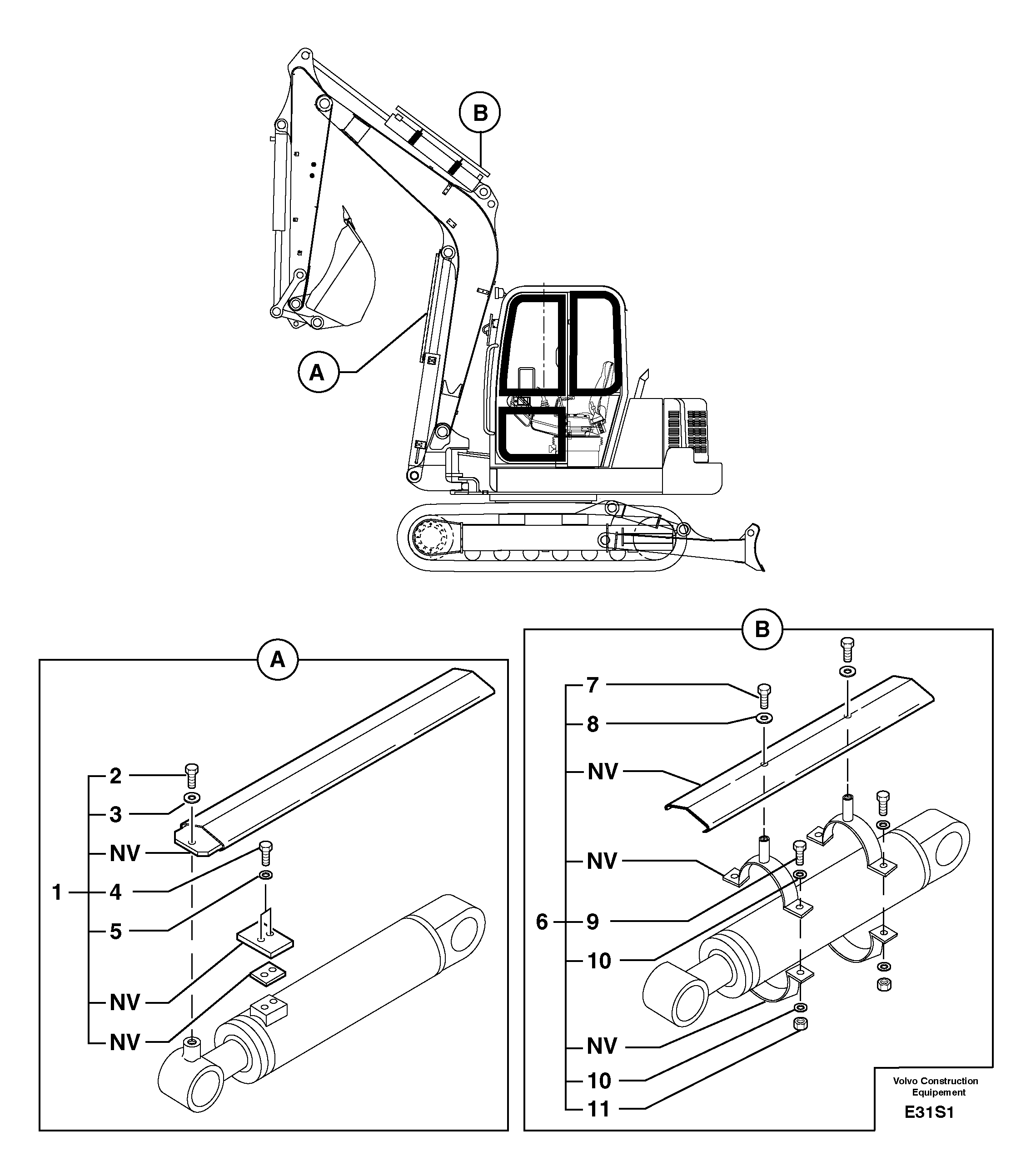 Схема запчастей Volvo EW50 - 12306 Cylinder rod protection EW50 TYPE 256