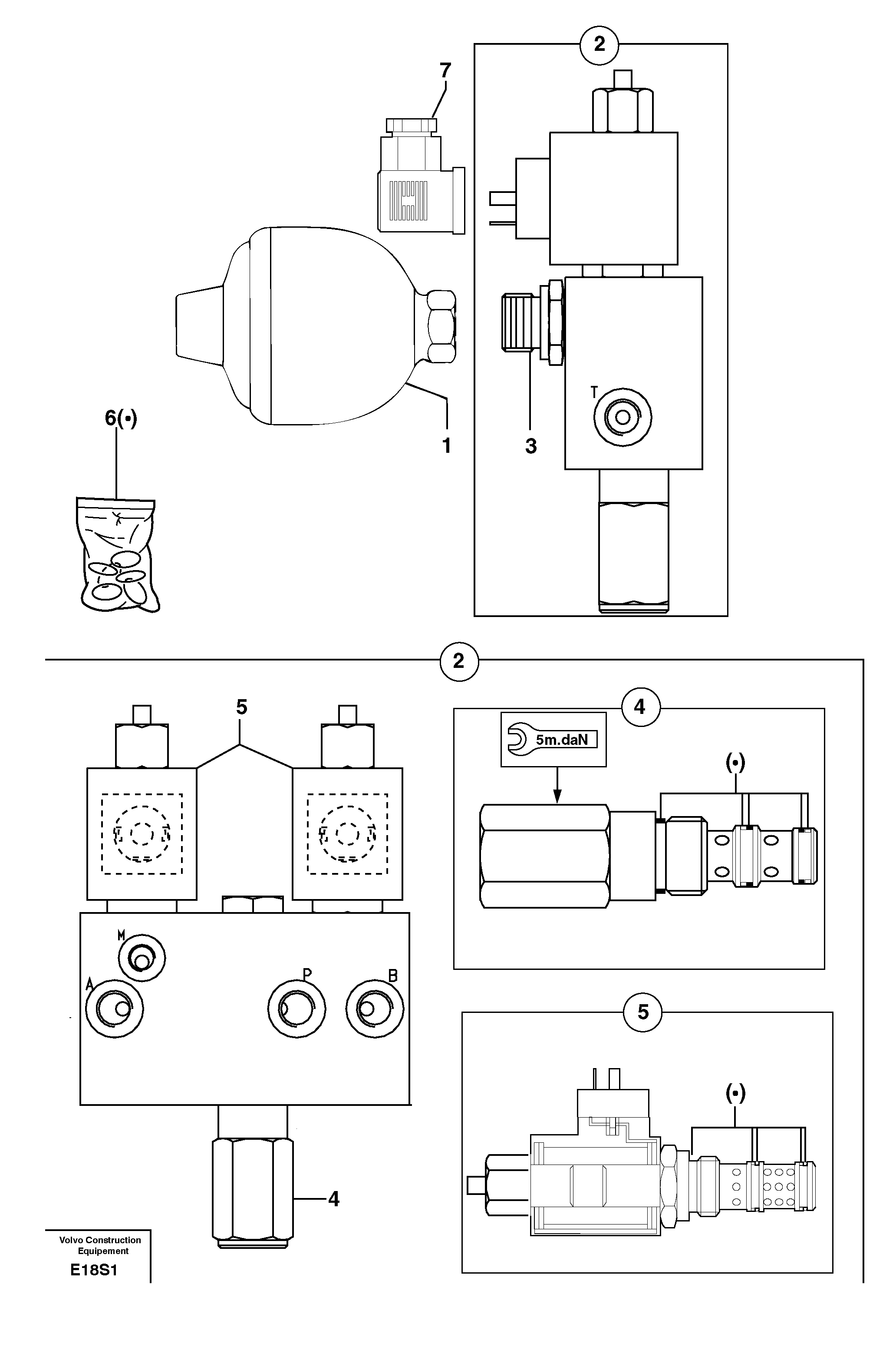 Схема запчастей Volvo EW50 - 18854 Accumulator / electrovalve EW50 TYPE 256