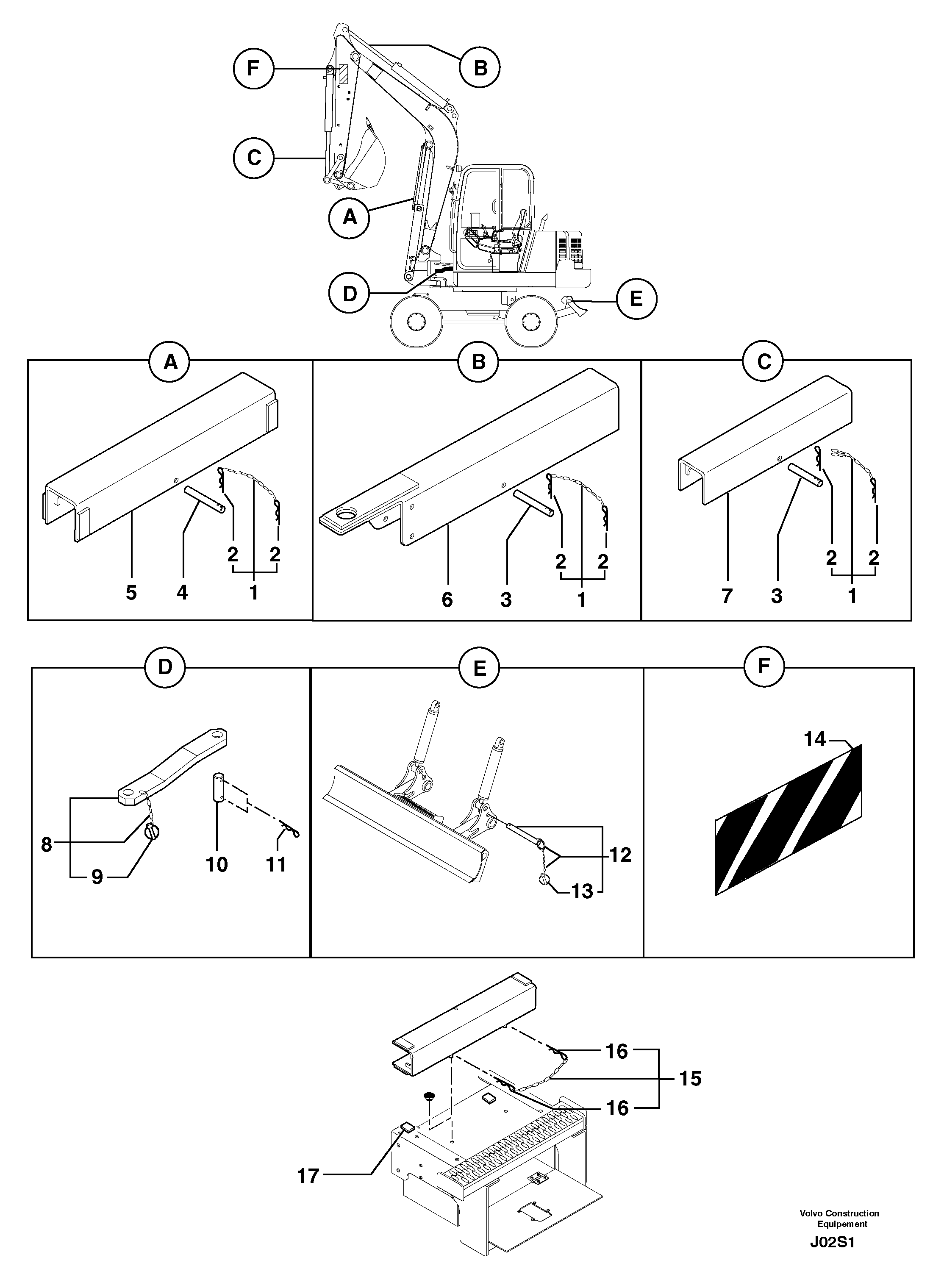 Схема запчастей Volvo EW50 - 14734 Safety device EW50 TYPE 256