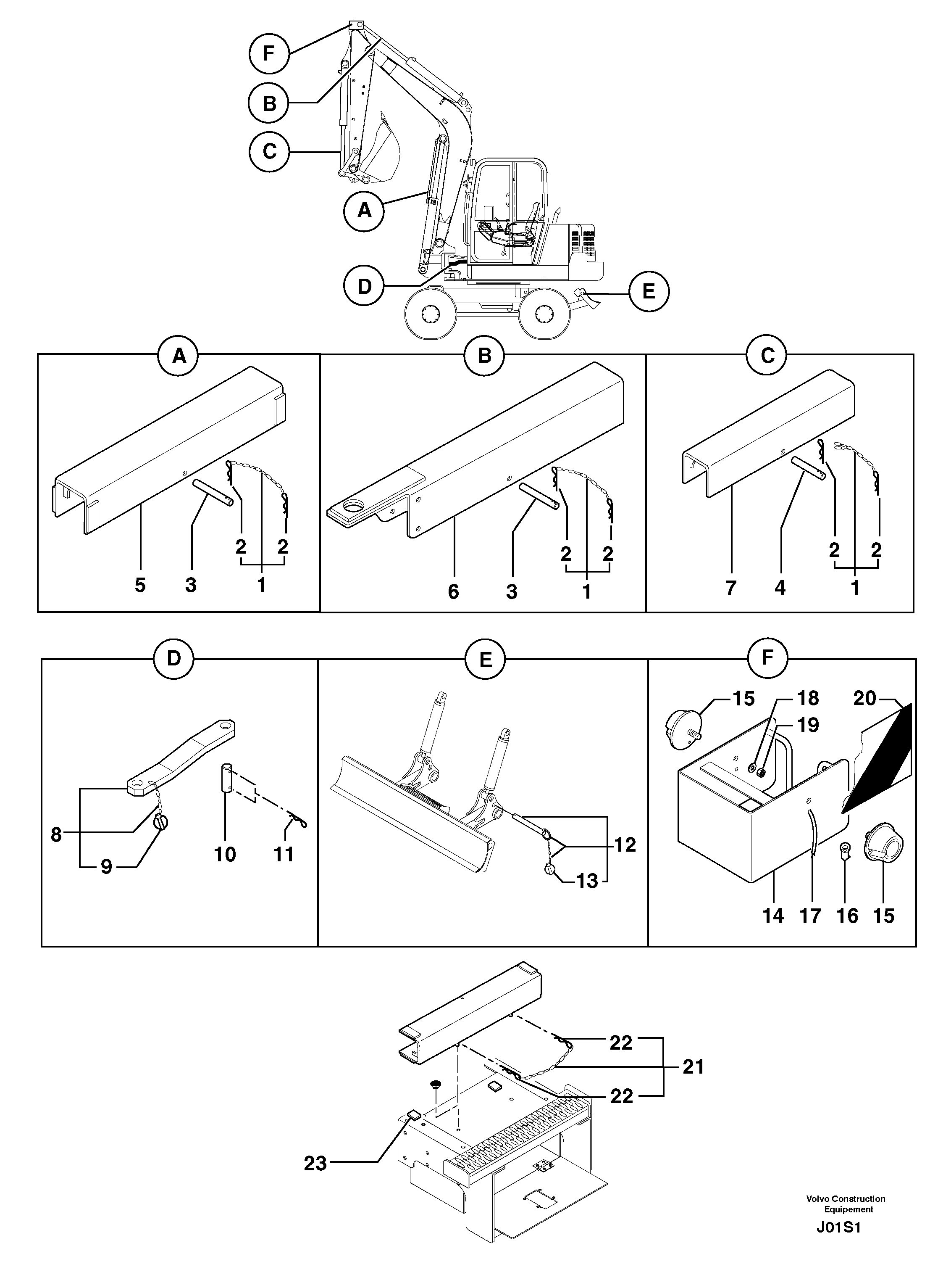 Схема запчастей Volvo EW50 - 54447 Safety device EW50 TYPE 256