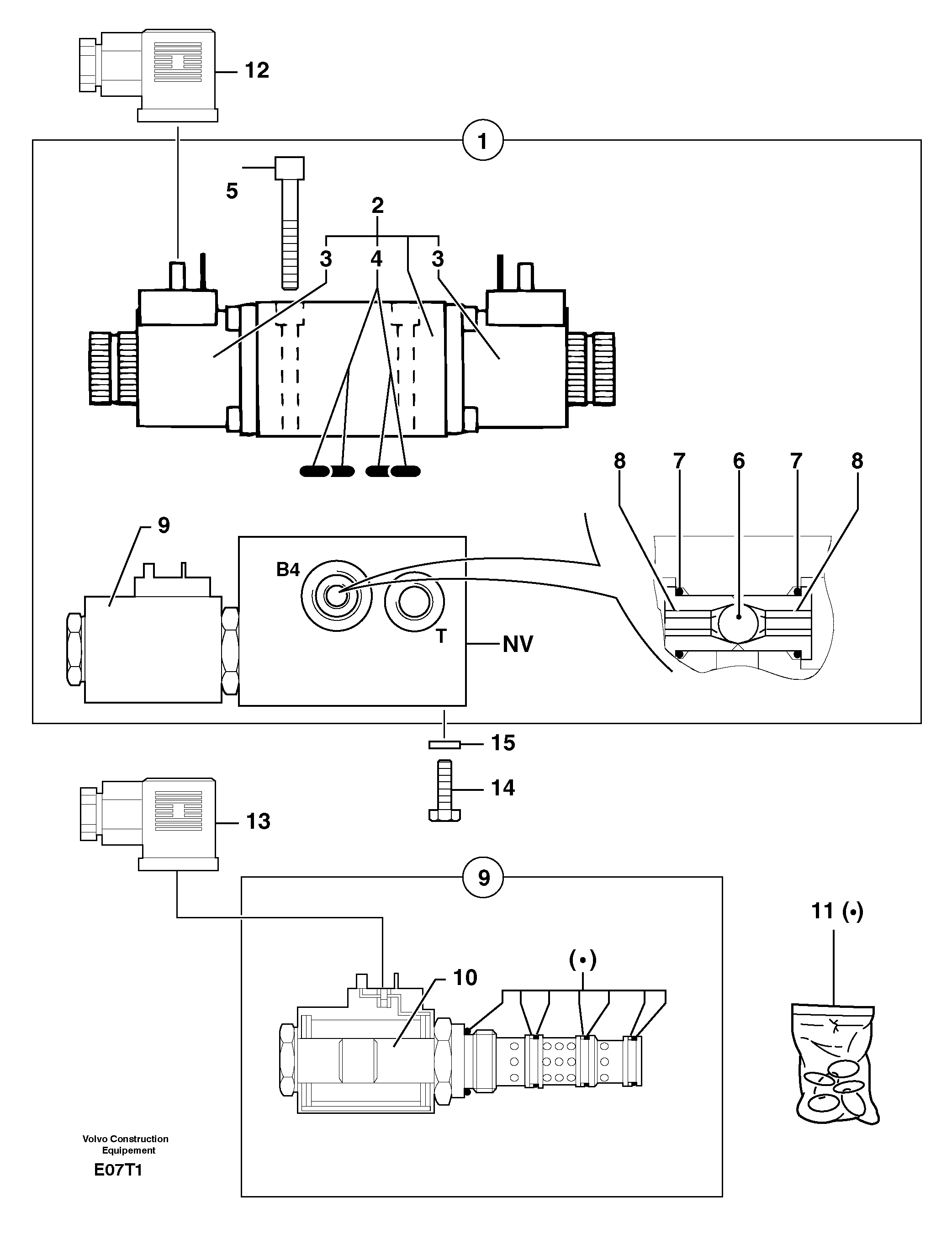 Схема запчастей Volvo EW50 - 33189 Electrovalve : travel : forward / reverse EW50VV TYPE 256