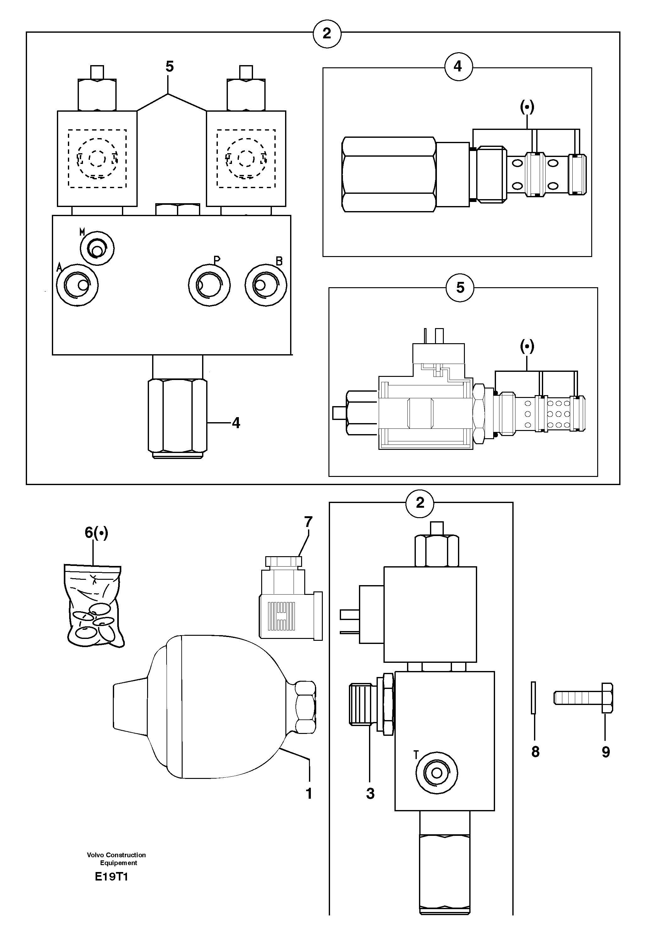 Схема запчастей Volvo EW50 - 19572 Accumulator / electrovalve EW50VV TYPE 256