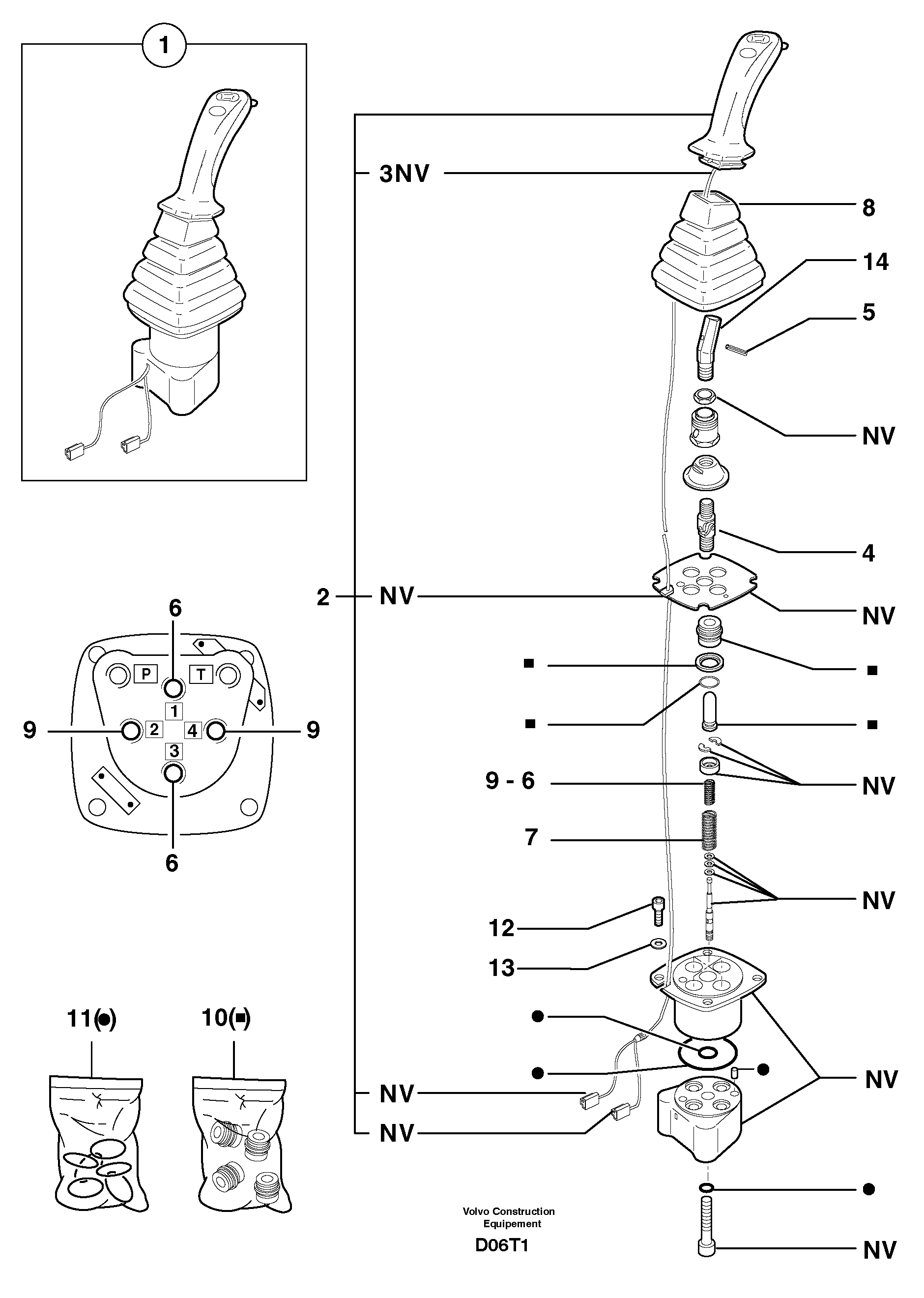 Схема запчастей Volvo EW50 - 26176 Control lever : boom / bucket ( right ) EW50VV TYPE 256