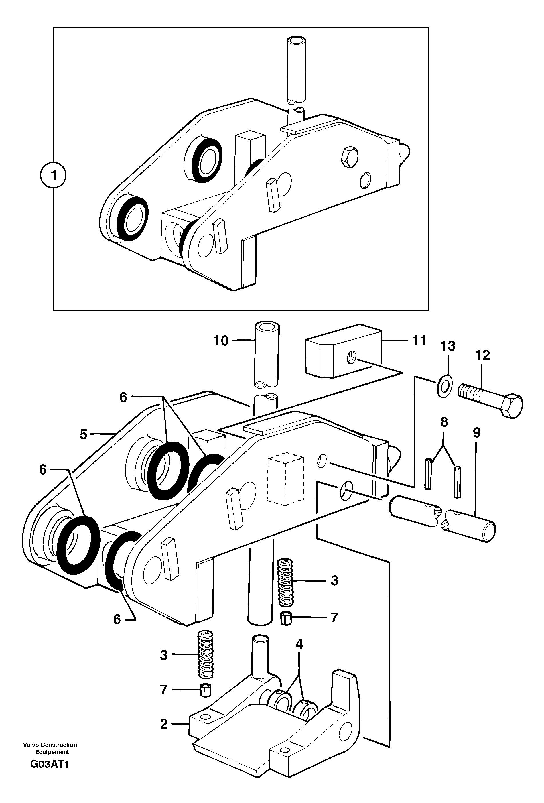 Схема запчастей Volvo EW50 - 105584 Tool holder / mechanical control EW50VV TYPE 256