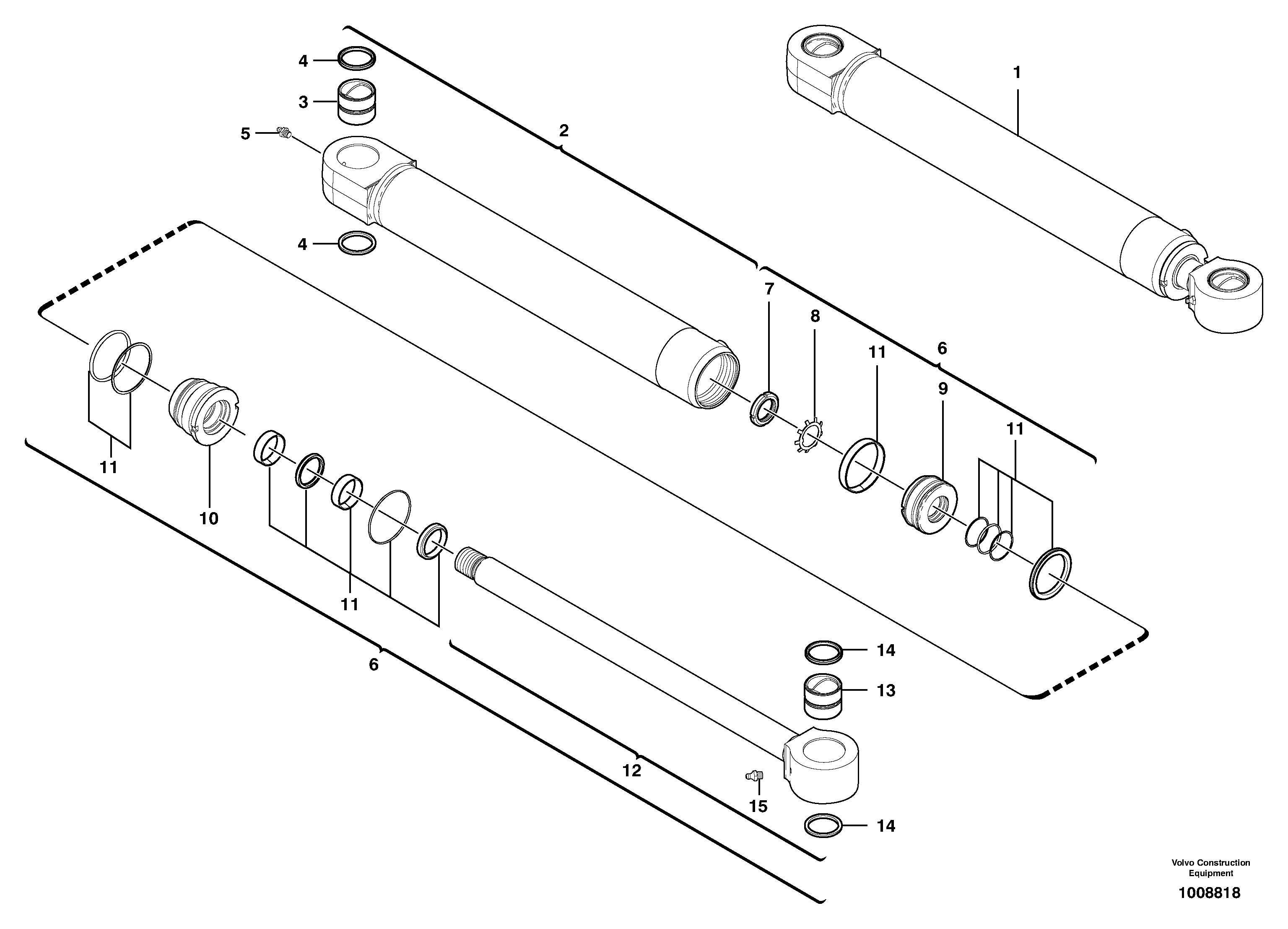 Схема запчастей Volvo EW50 - 32849 Intermediate boom cylinder EW50VV TYPE 256