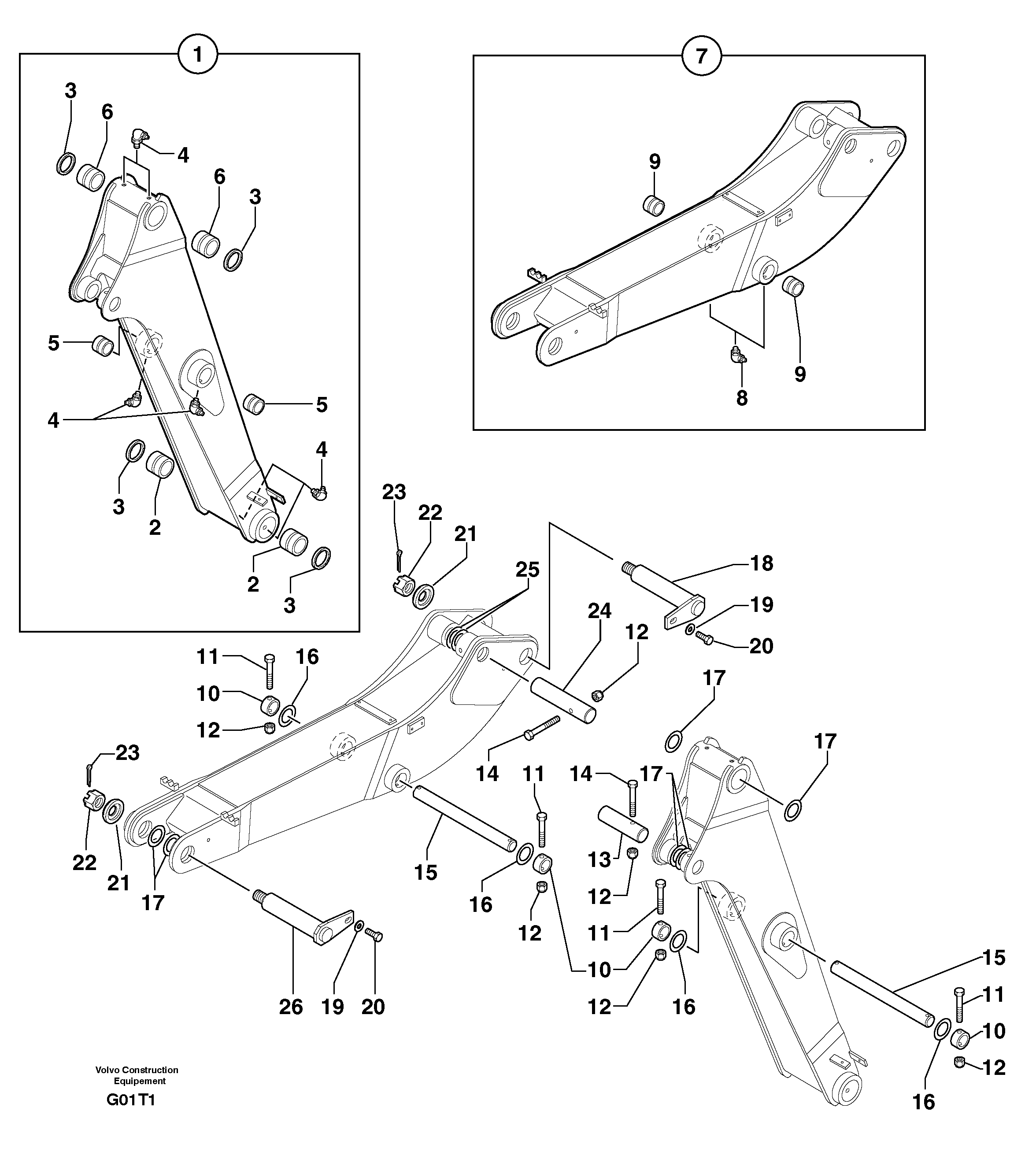 Схема запчастей Volvo EW50 - 39887 Boom / intermediate boom EW50VV TYPE 256