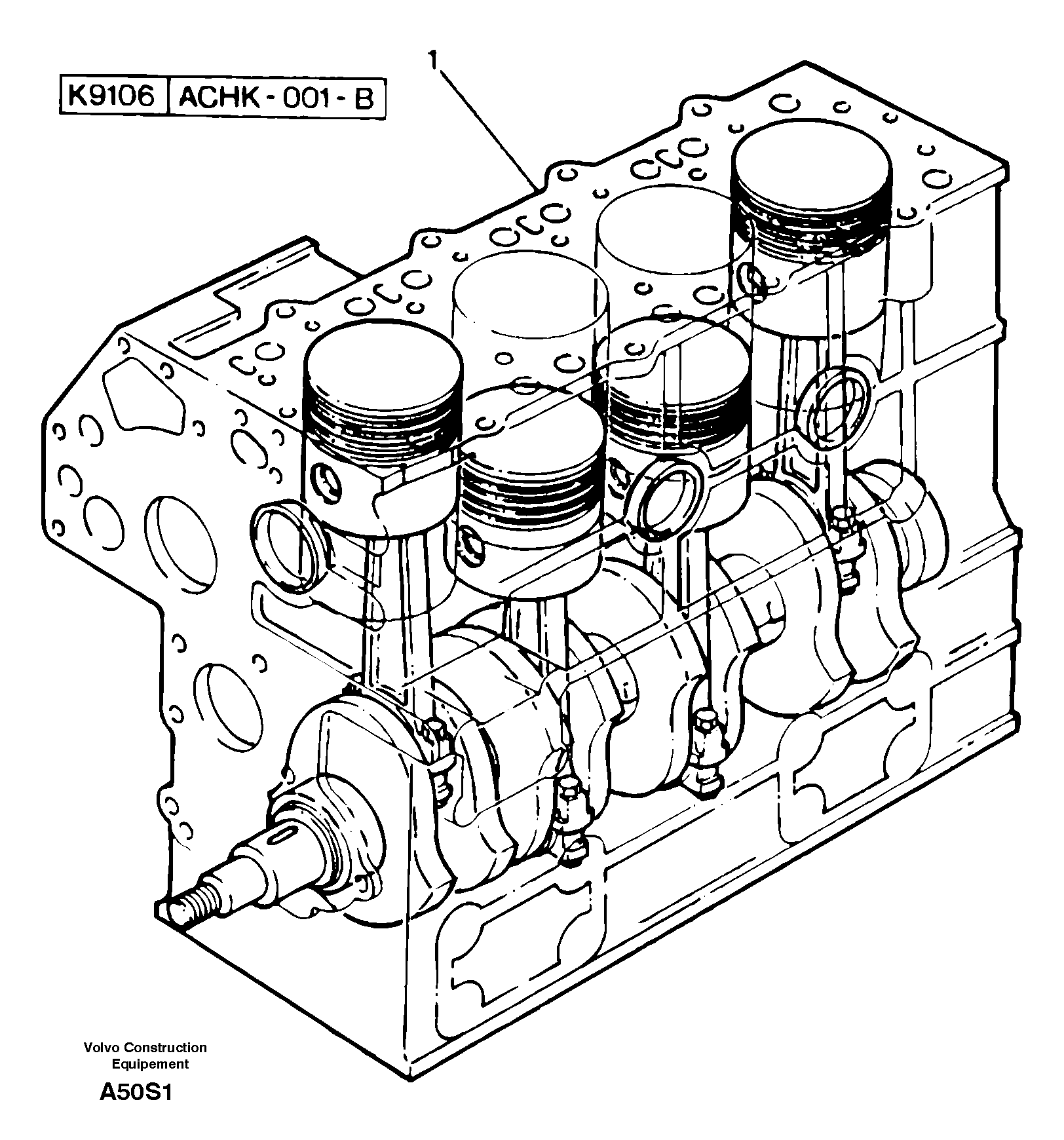 Схема запчастей Volvo EW50 - 14633 Short engine EW50 TYPE 256