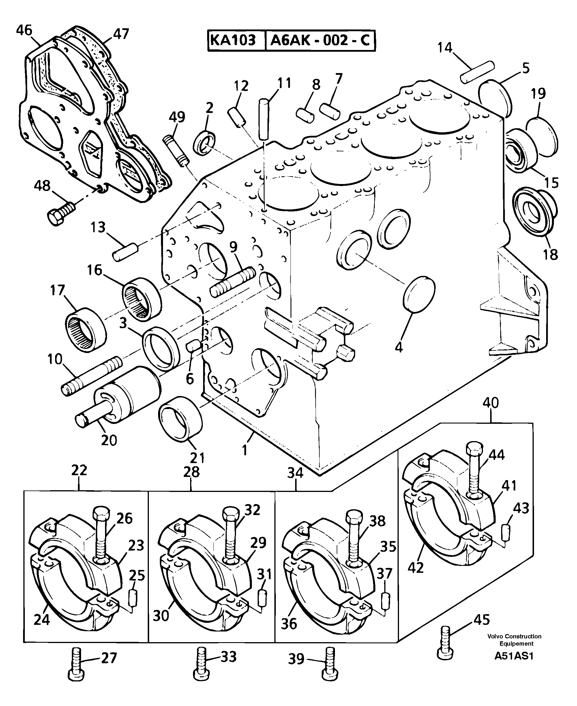 Схема запчастей Volvo EW50 - 14640 Блок цилиндров EW50 TYPE 256