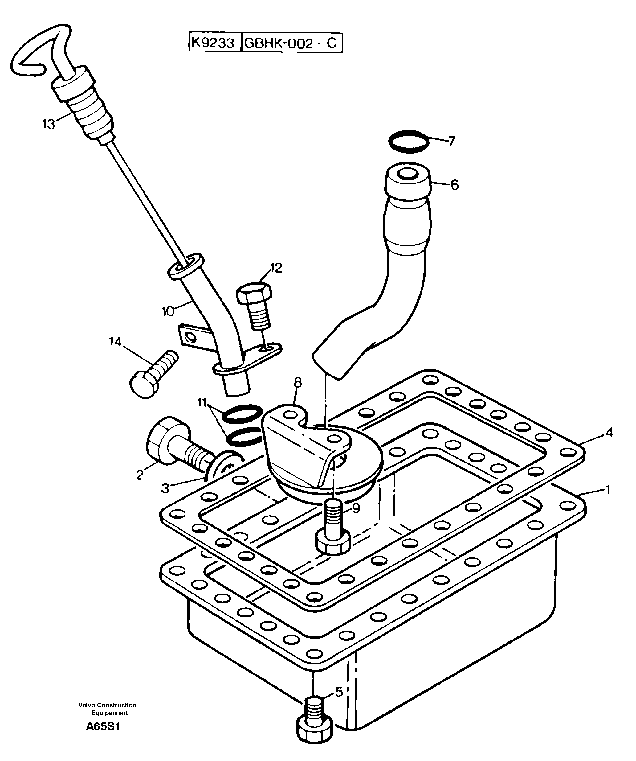 Схема запчастей Volvo EW50 - 100134 Lubrication oil sump EW50 TYPE 256