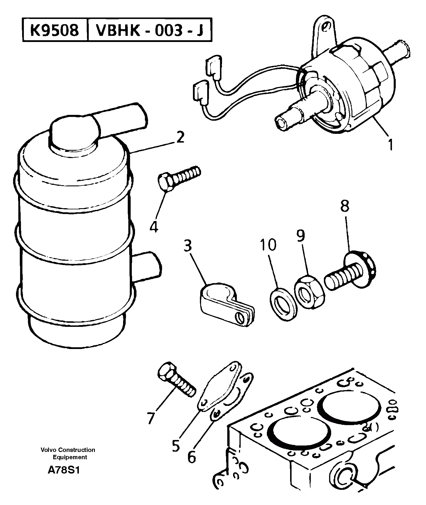 Схема запчастей Volvo EW50 - 11488 Low pressure fuel system EW50 TYPE 256