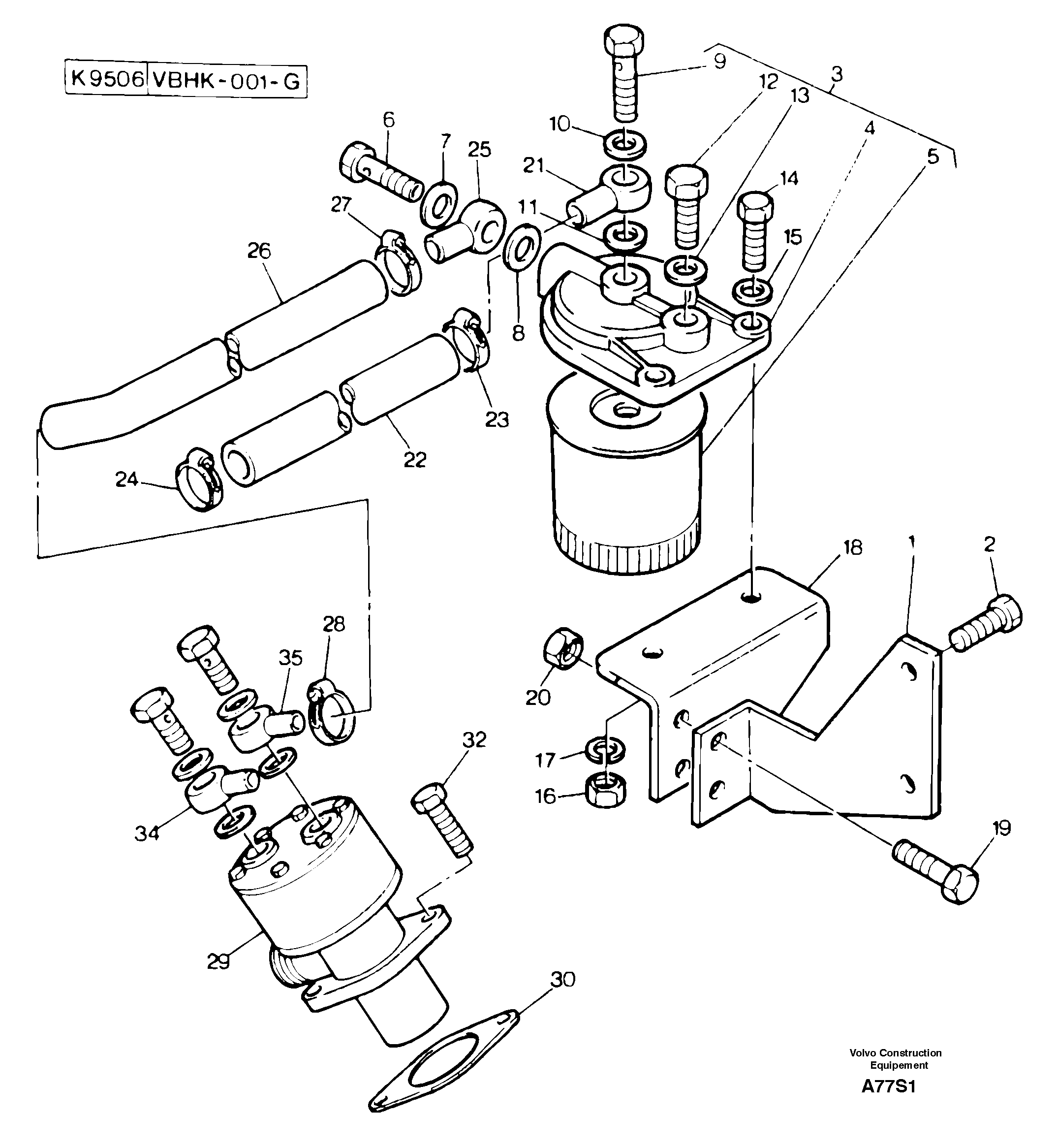 Схема запчастей Volvo EW50 - 11489 Low pressure fuel system EW50 TYPE 256