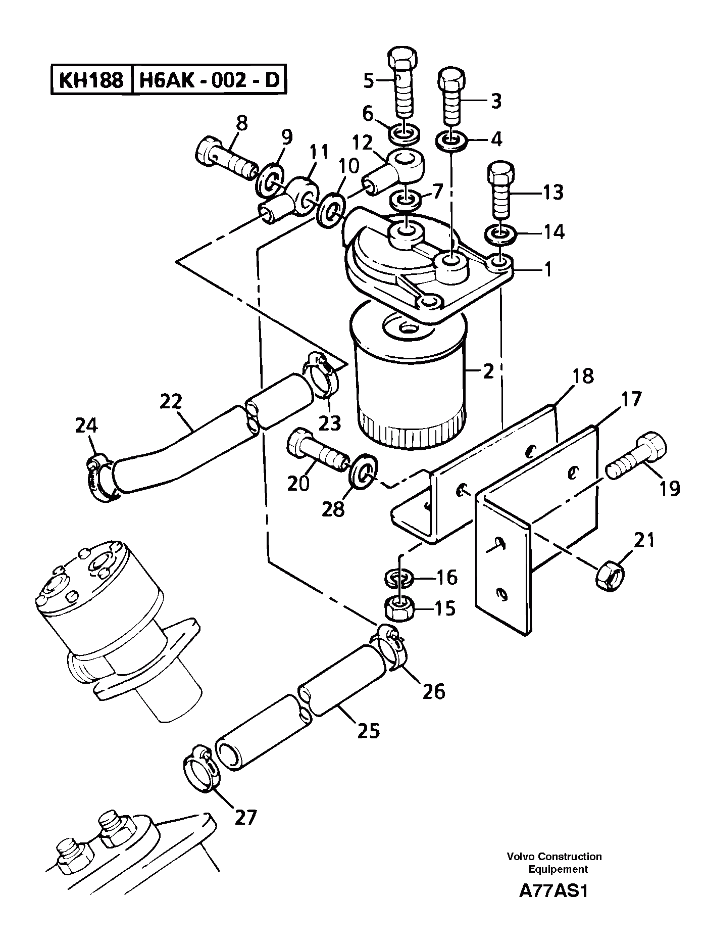 Схема запчастей Volvo EW50 - 11490 Low pressure fuel system EW50 TYPE 256