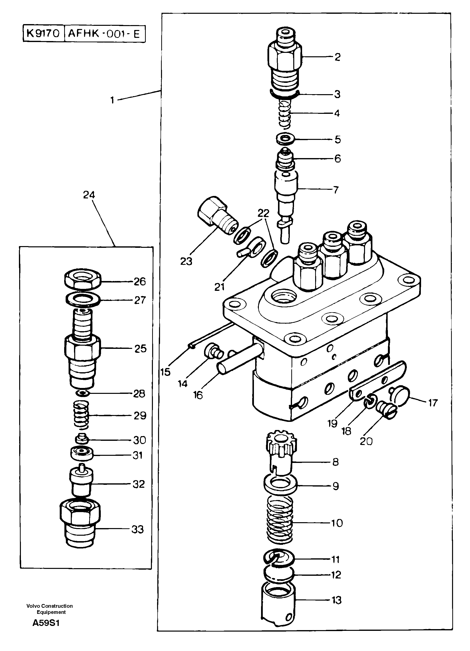 Схема запчастей Volvo EW50 - 11494 Injection pump / injector EW50 TYPE 256