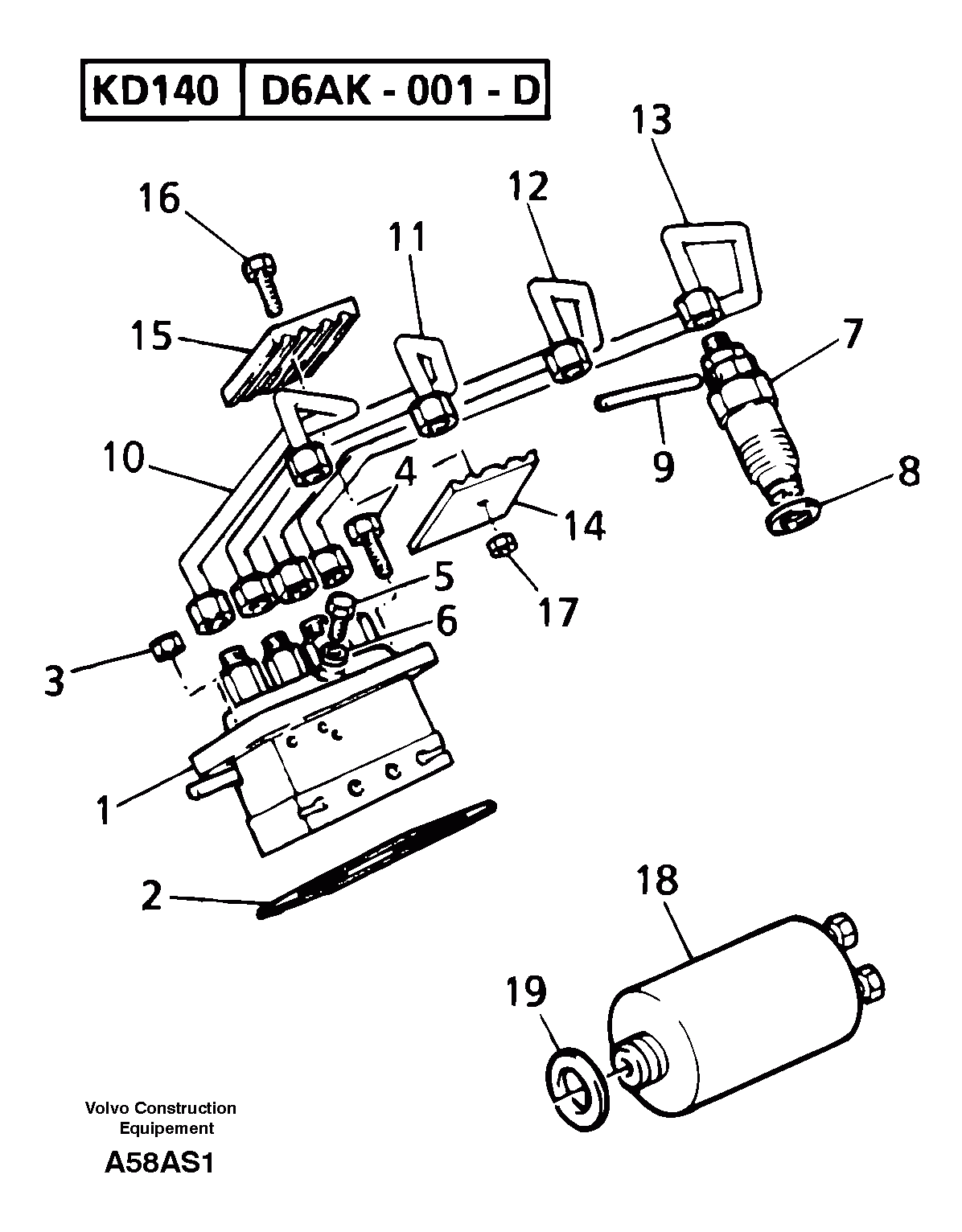 Схема запчастей Volvo EW50 - 11497 Fuel injection equipment ( diesel ) EW50 TYPE 256