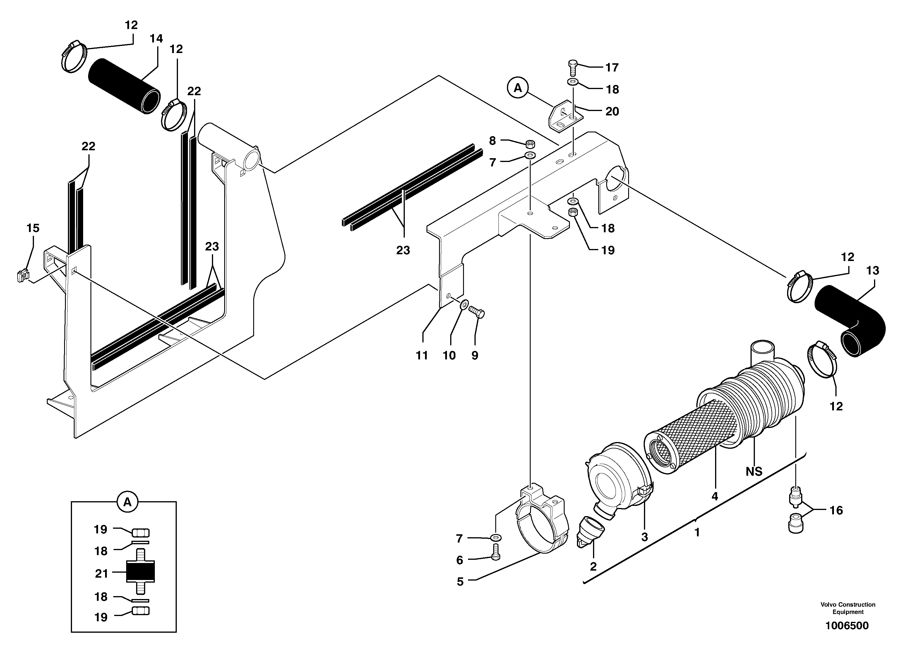 Схема запчастей Volvo EW50 - 101257 Фильтр воздушный EW50 TYPE 256