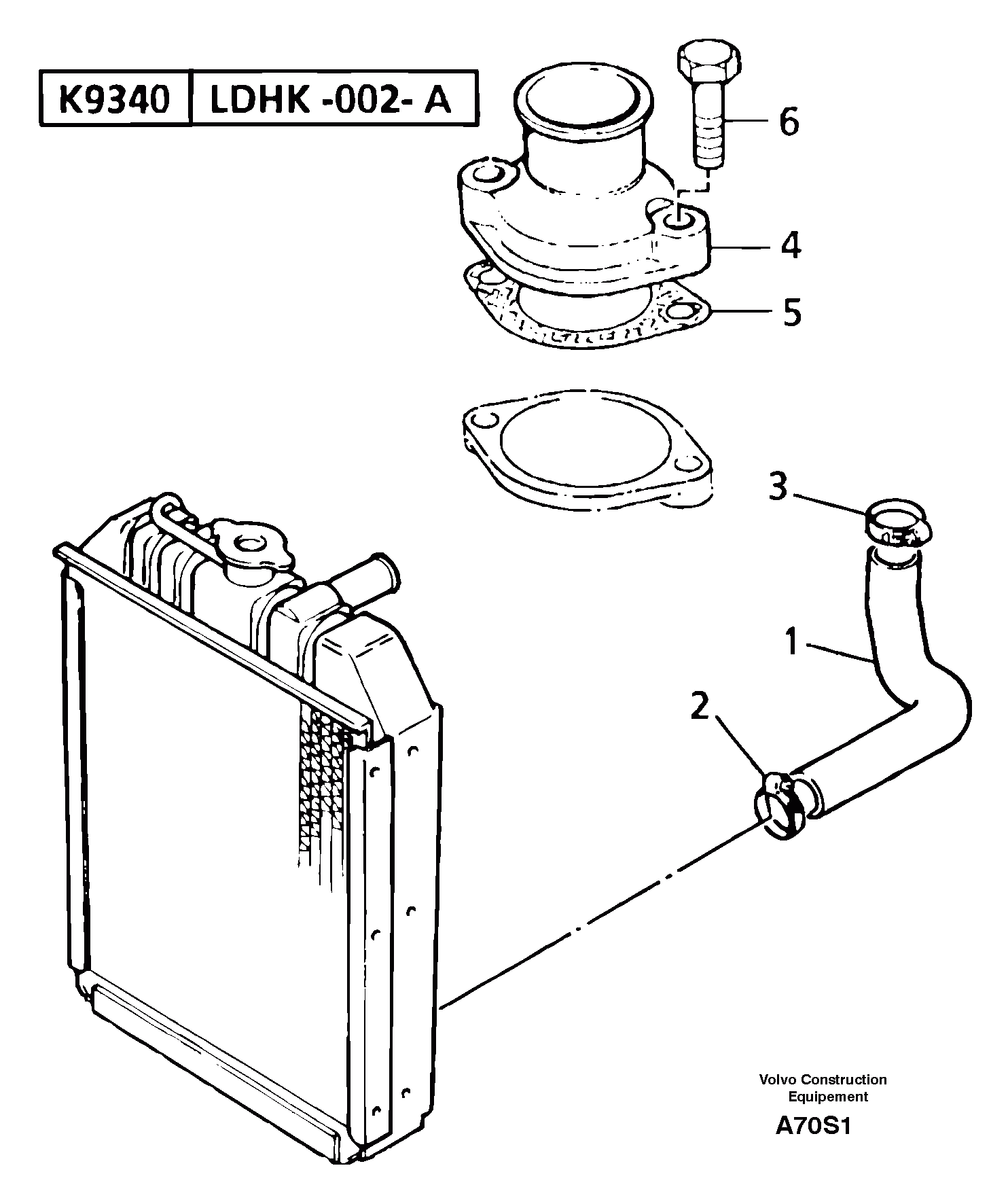 Схема запчастей Volvo EW50 - 12779 Water outlet and inlet EW50 TYPE 256