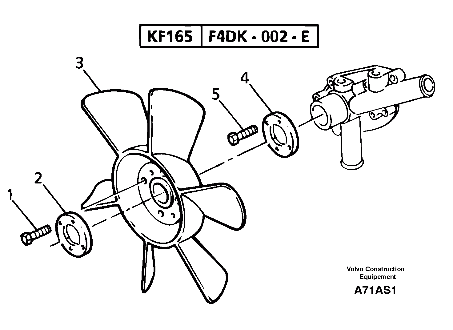 Схема запчастей Volvo EW50 - 12783 Fan and spacer EW50 TYPE 256