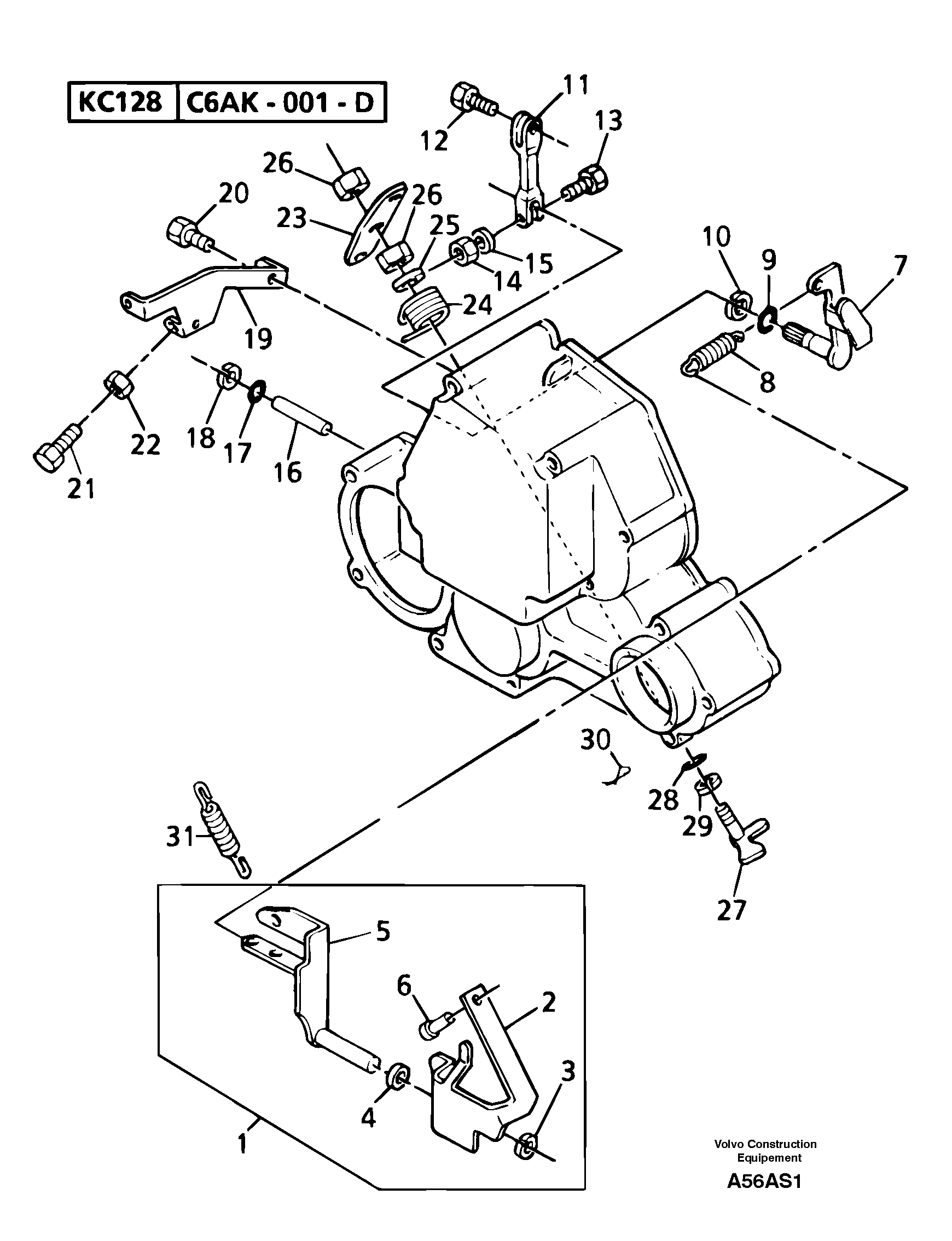 Схема запчастей Volvo EW50 - 9694 Engine injection pump control EW50 TYPE 256