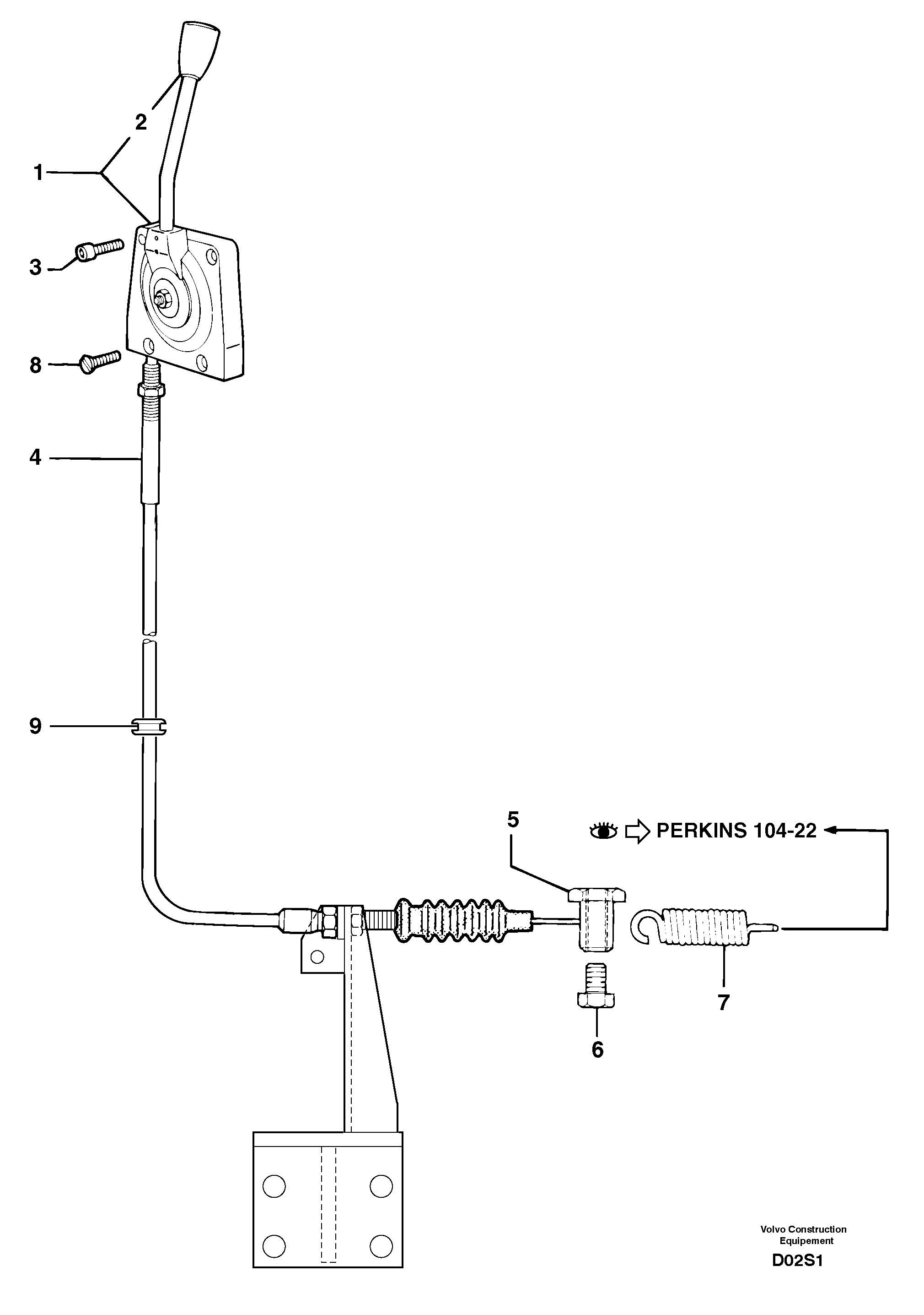 Схема запчастей Volvo EW50 - 12791 Engine acceleration control EW50 TYPE 256